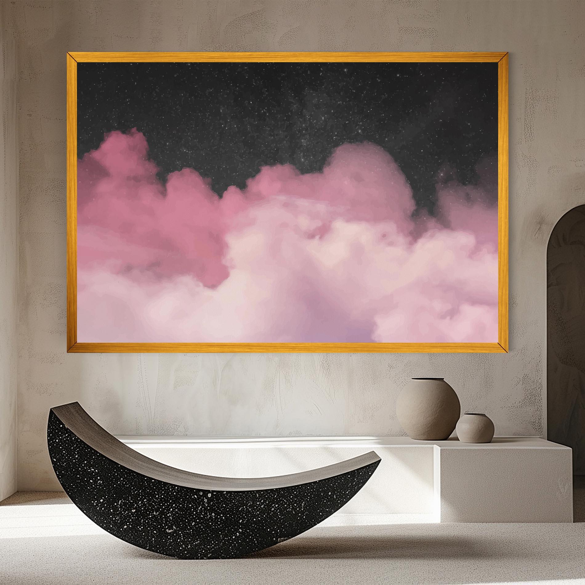 Картина на платно Clouds Watercolor Purple mockup 8