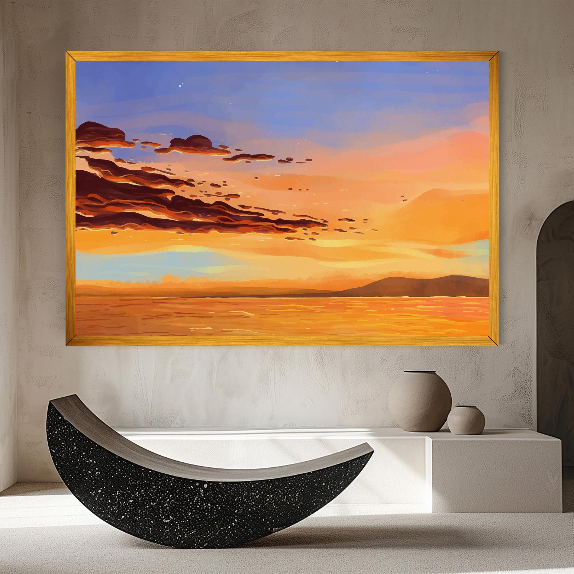 Картина на платно Dark Cloud Sunset mockup 8