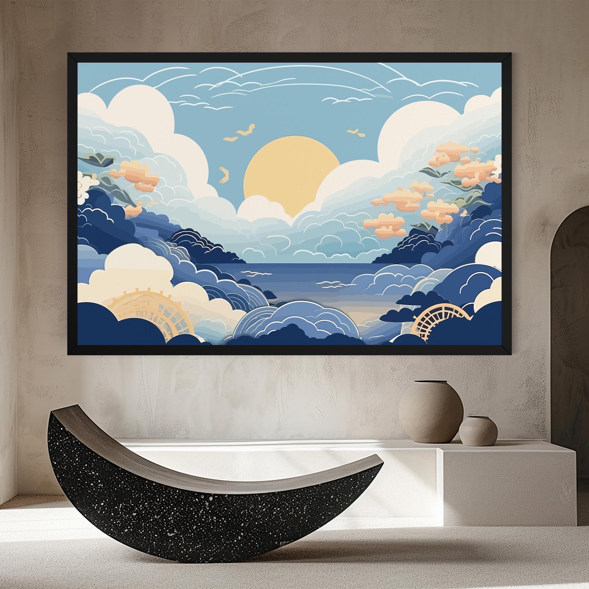 Картина на платно Big White Clouds mockup 8