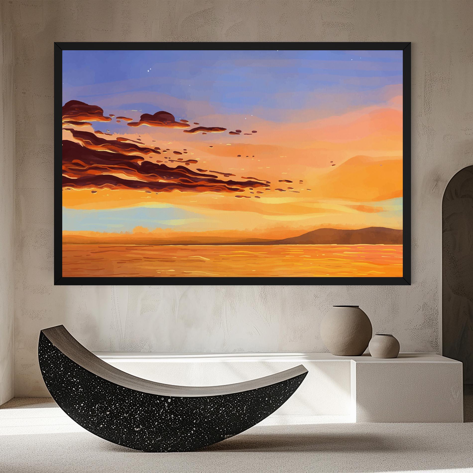 Картина на платно Dark Cloud Sunset mockup 8