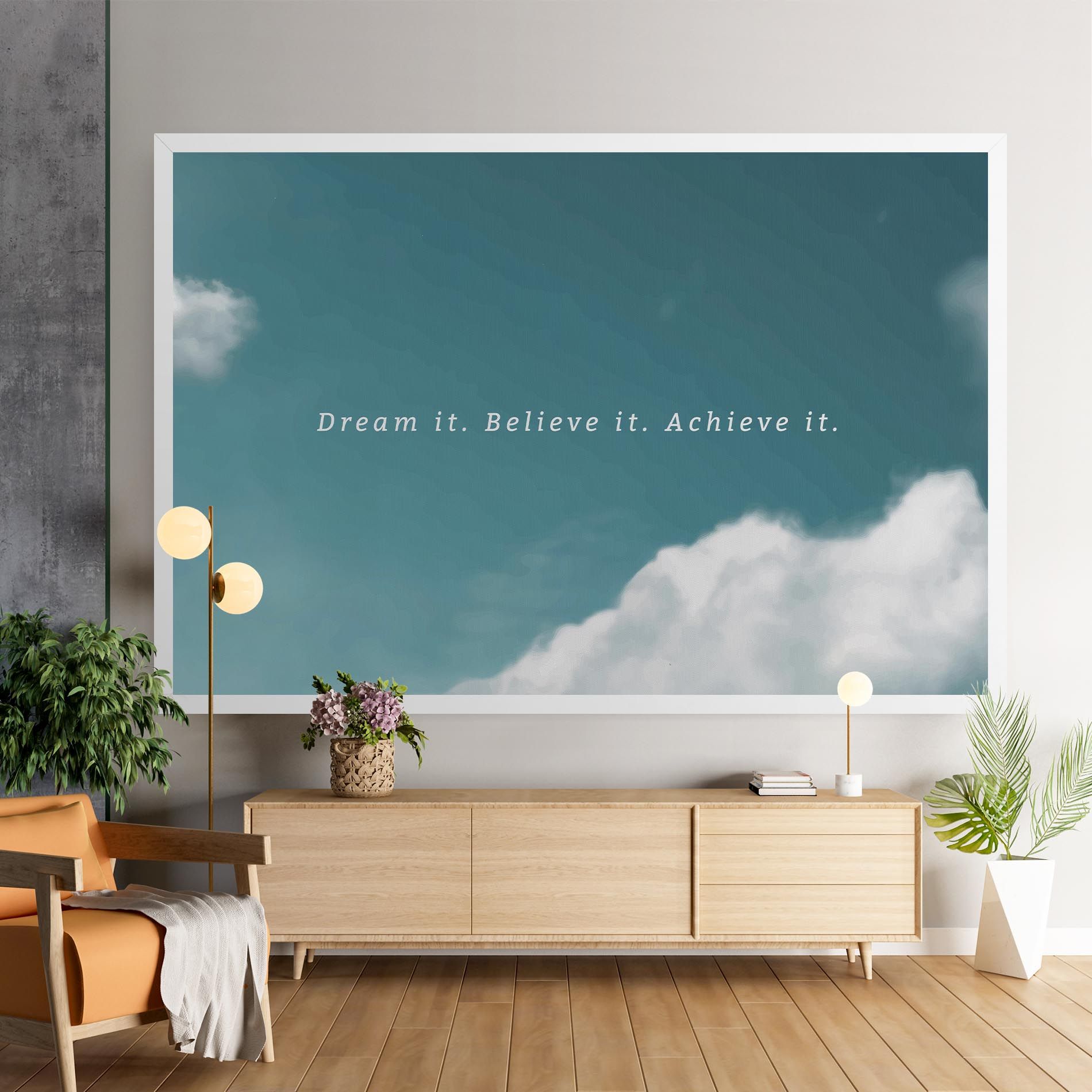 Clouds Text Green mockup 9