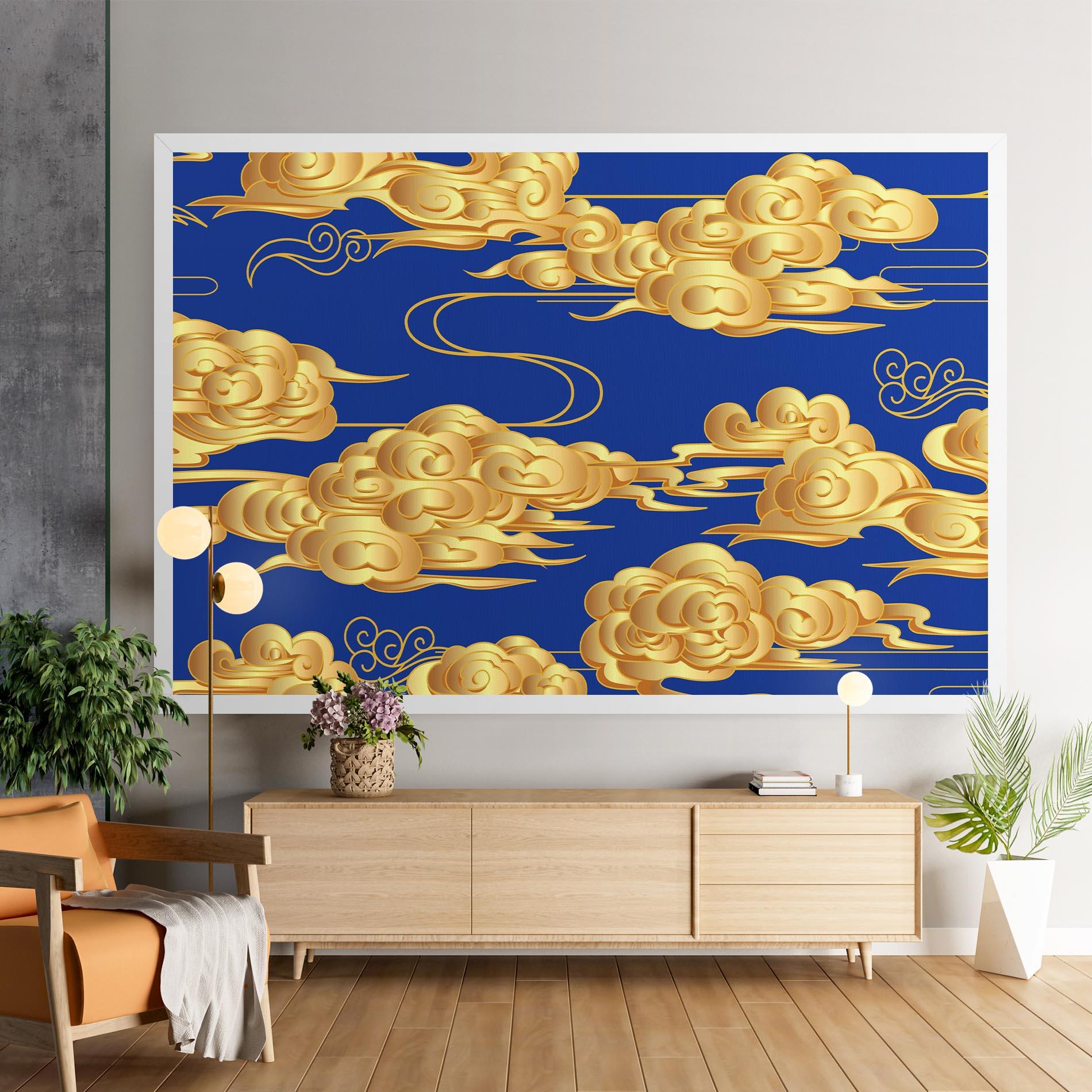 Картина на платно Gold Clouds mockup 9