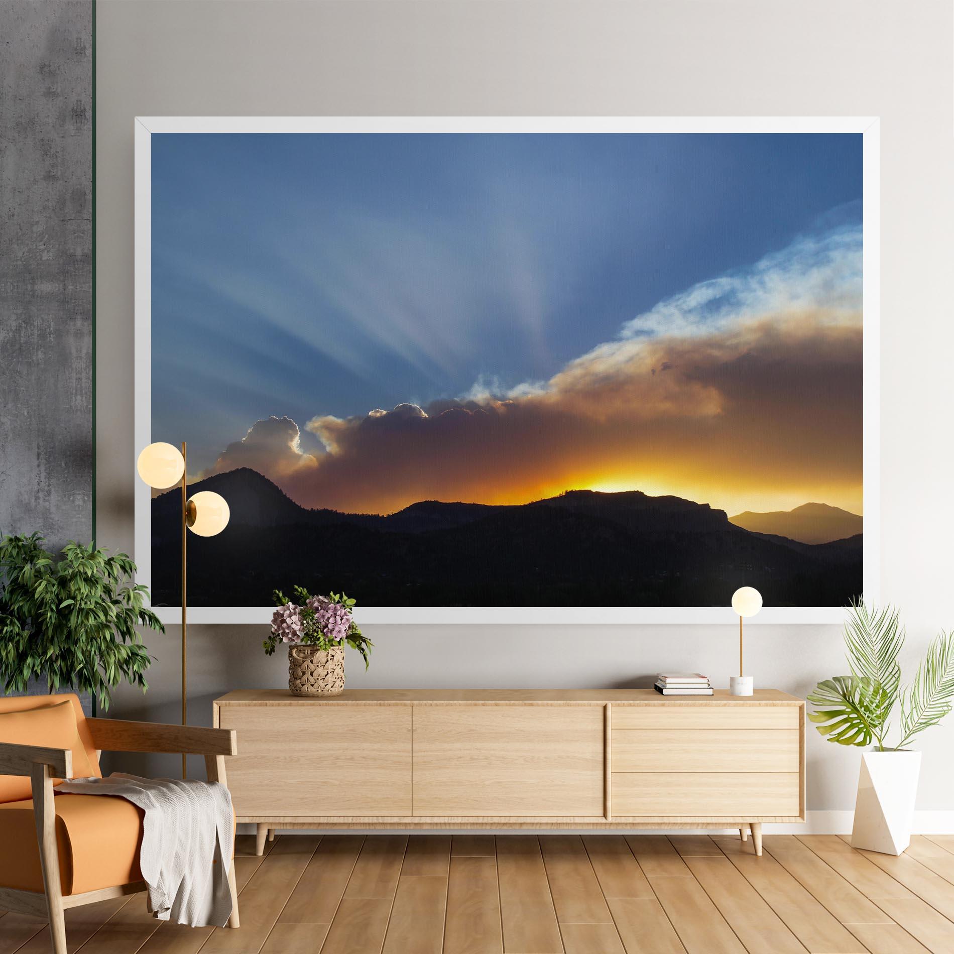Картина на платно Mountain Silhouette Sunrise mockup 9