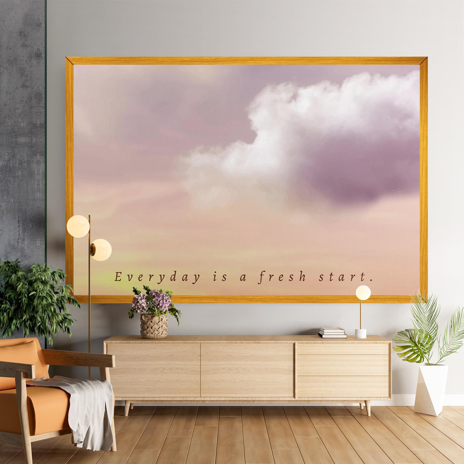 Clouds Text Cream mockup 9