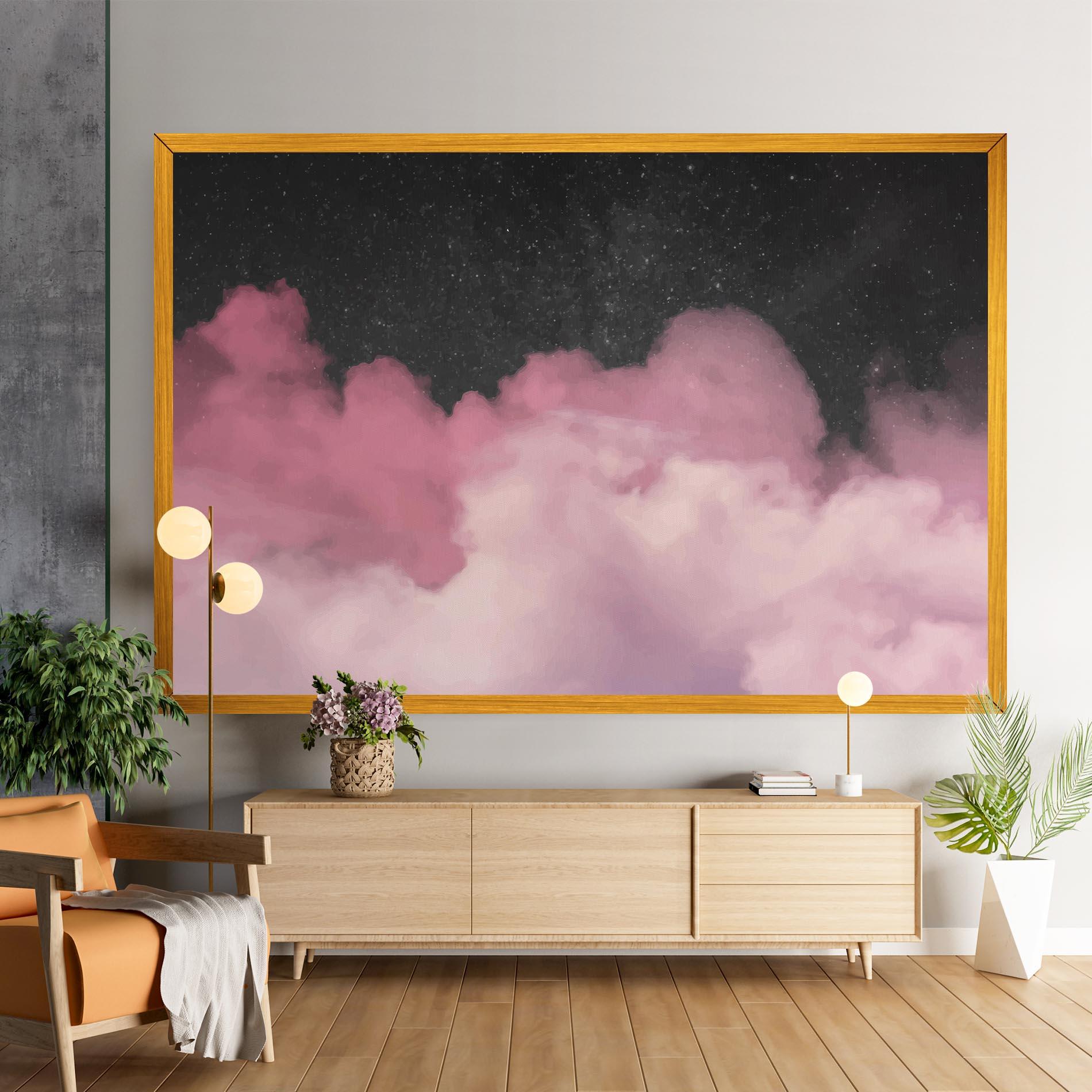 Картина на платно Clouds Watercolor Purple mockup 9