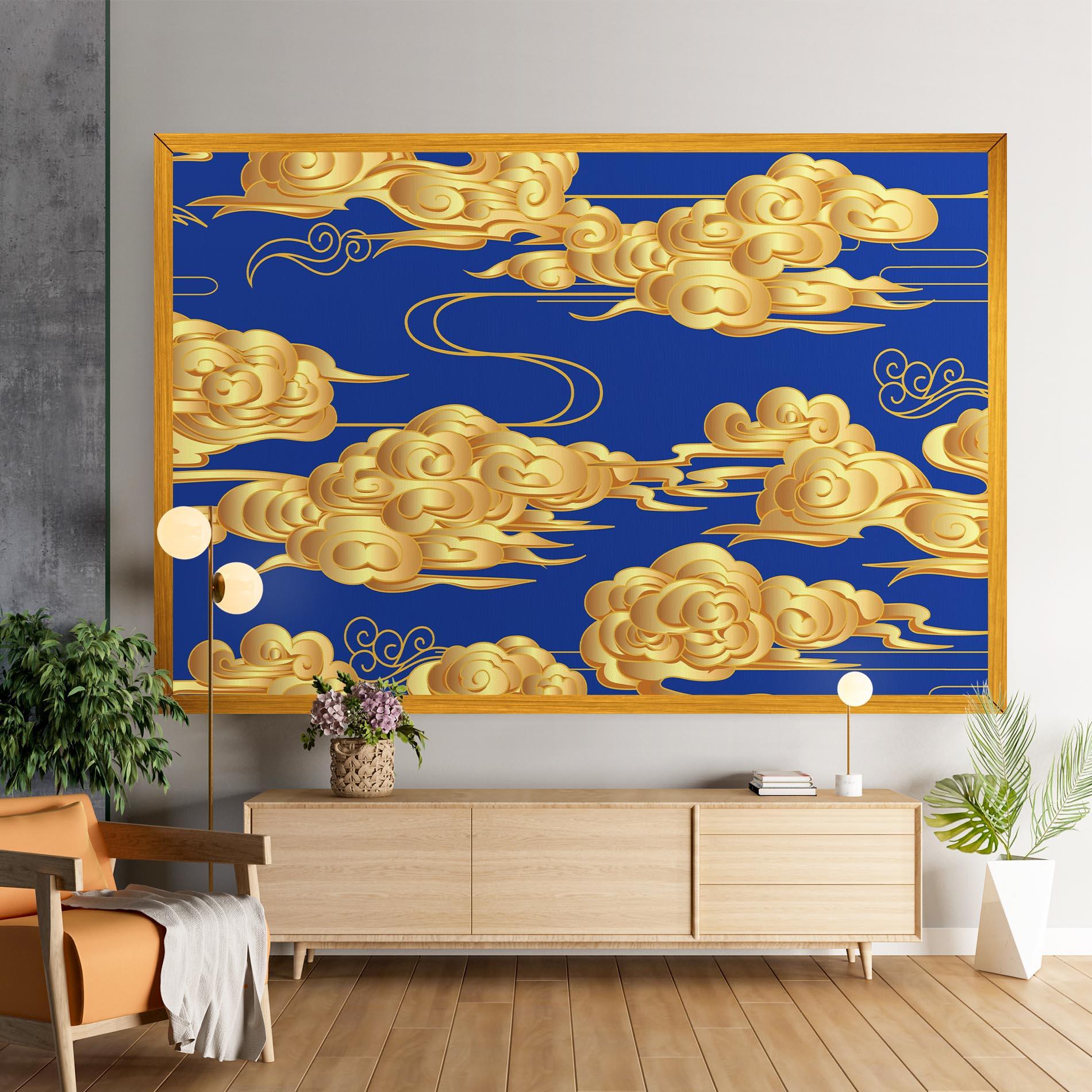 Картина на платно Gold Clouds mockup 9
