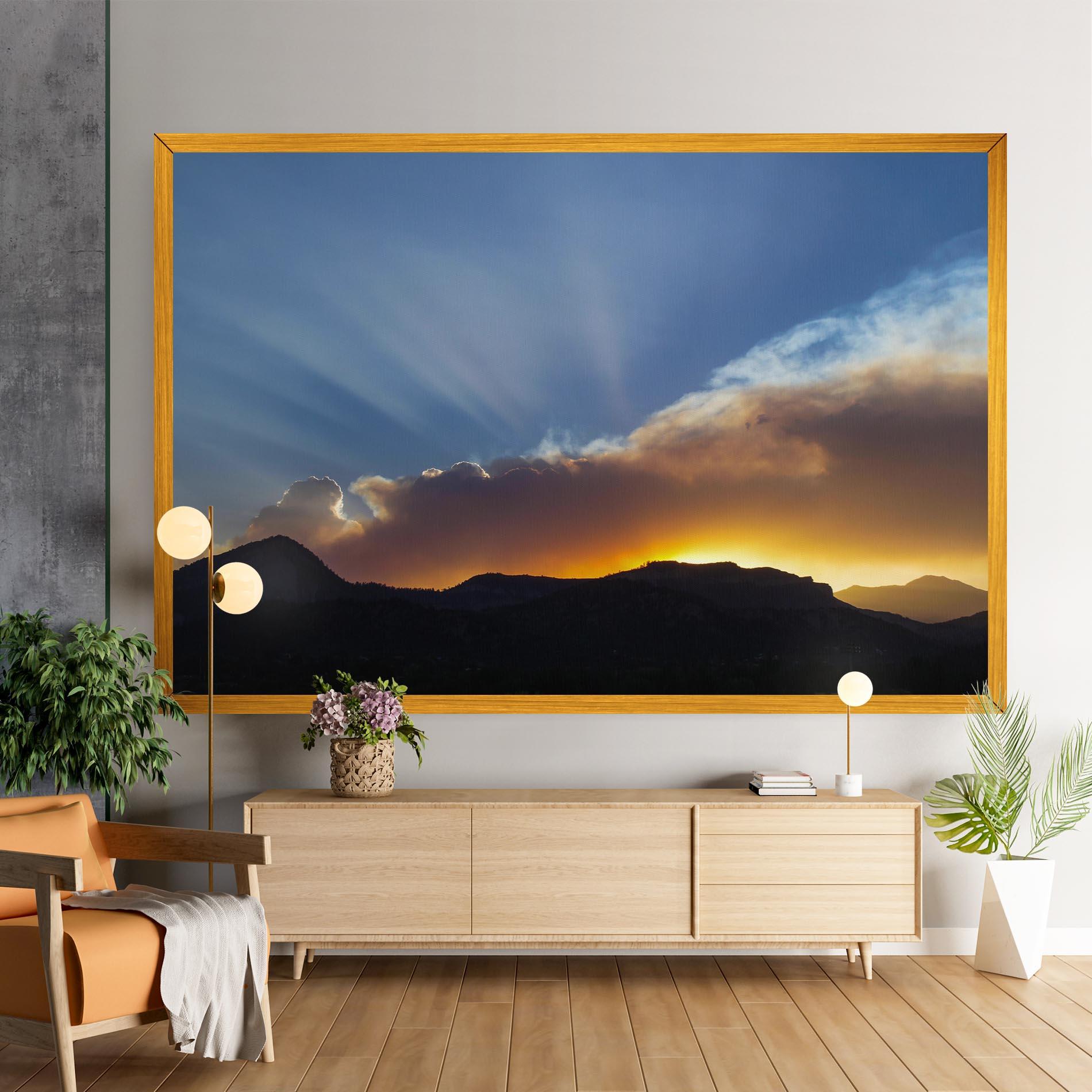 Картина на платно Mountain Silhouette Sunrise mockup 9
