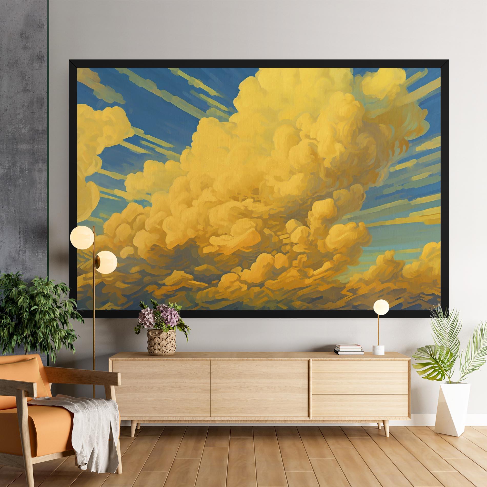 Картина на платно Big Yellow Cloud Art mockup 9