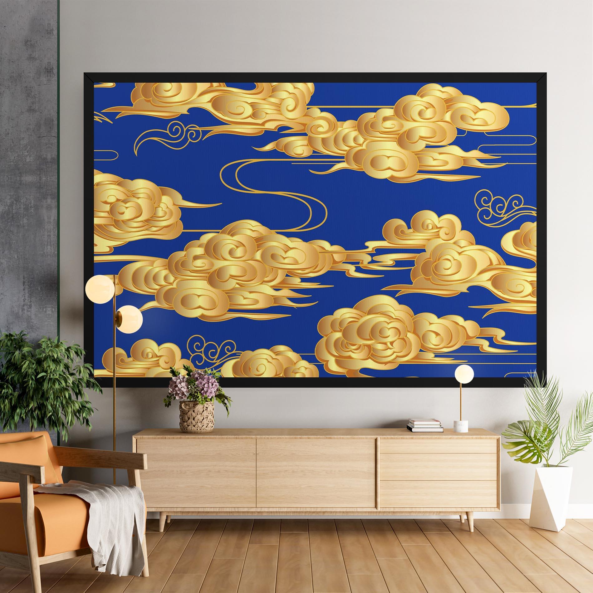 Картина на платно Gold Clouds mockup 9