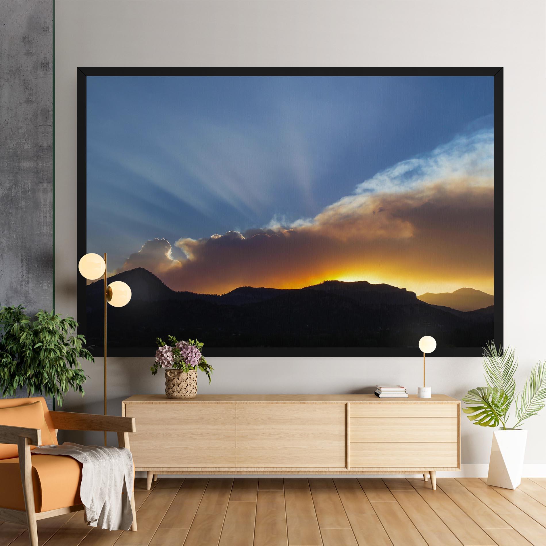 Картина на платно Mountain Silhouette Sunrise mockup 9