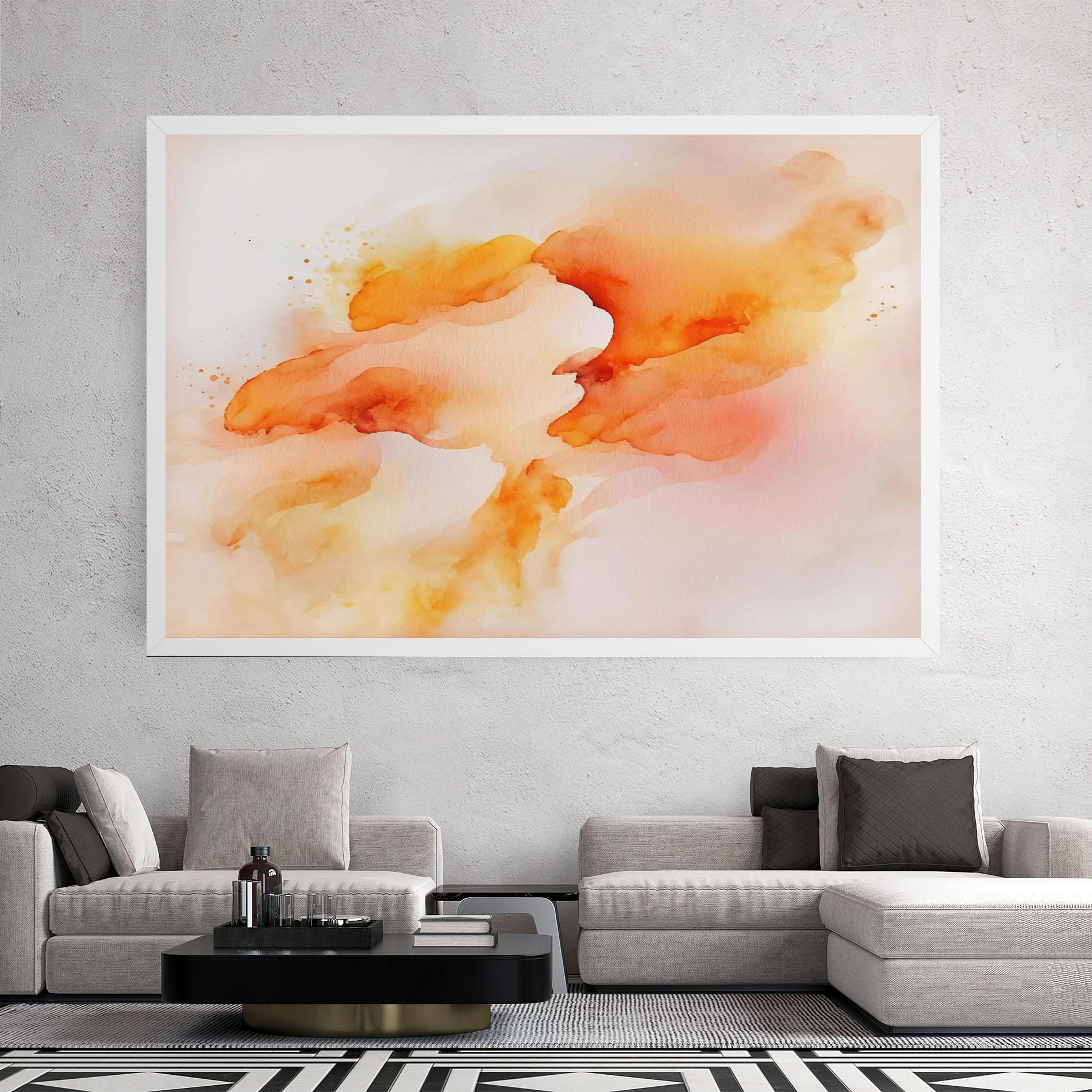 Картина на платно Abstract Orange Cloud mockup 2