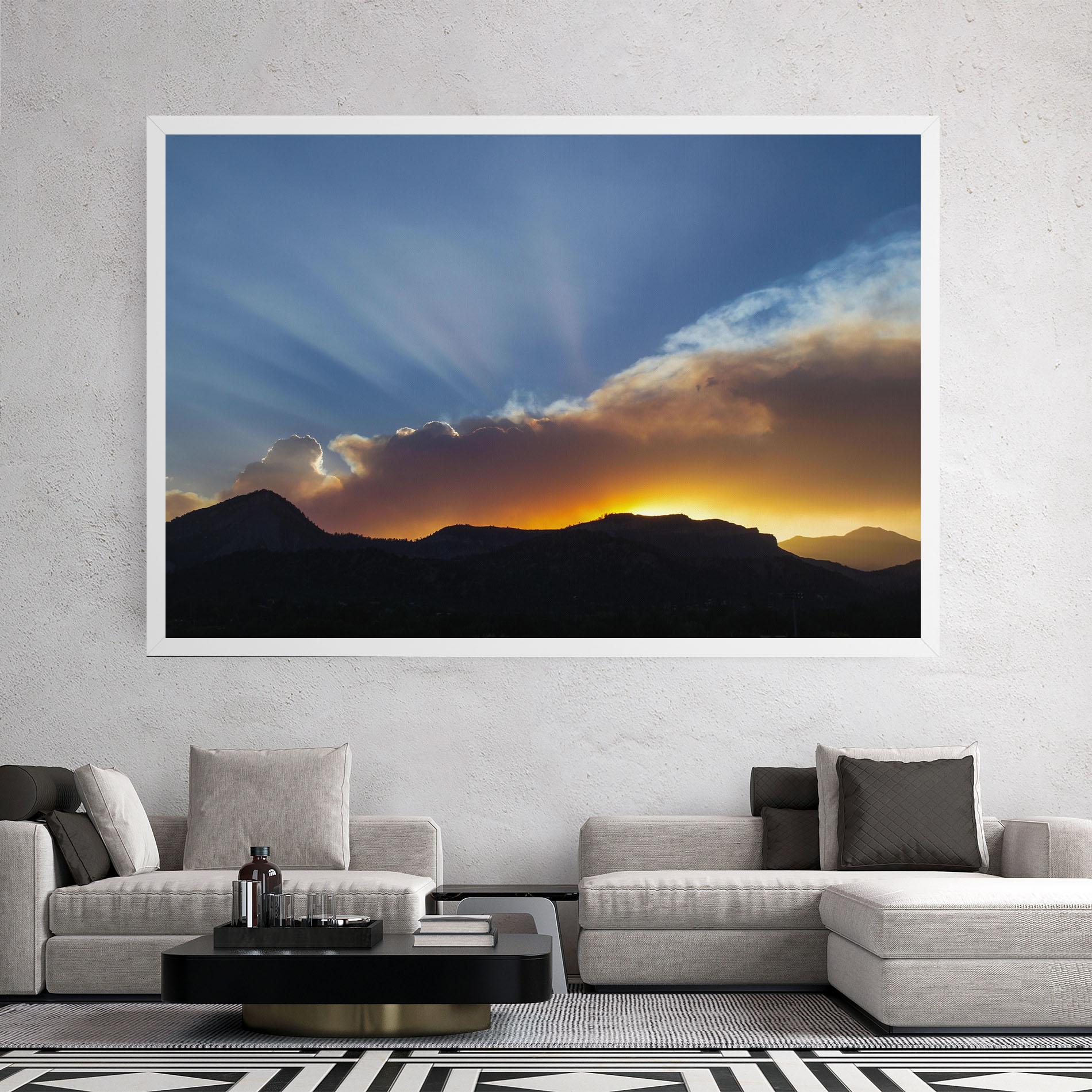 Картина на платно Mountain Silhouette Sunrise mockup 2