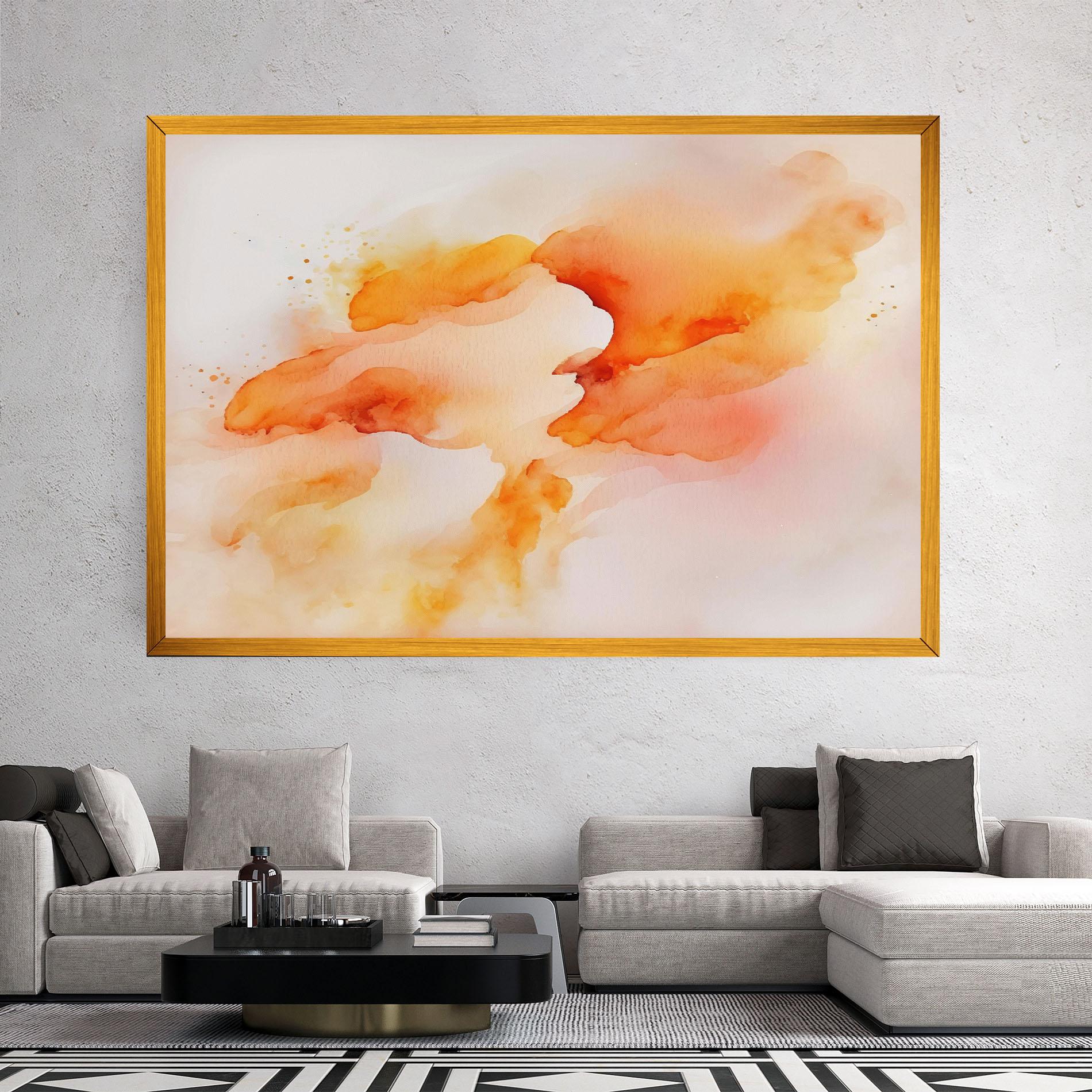 Картина на платно Abstract Orange Cloud mockup 2