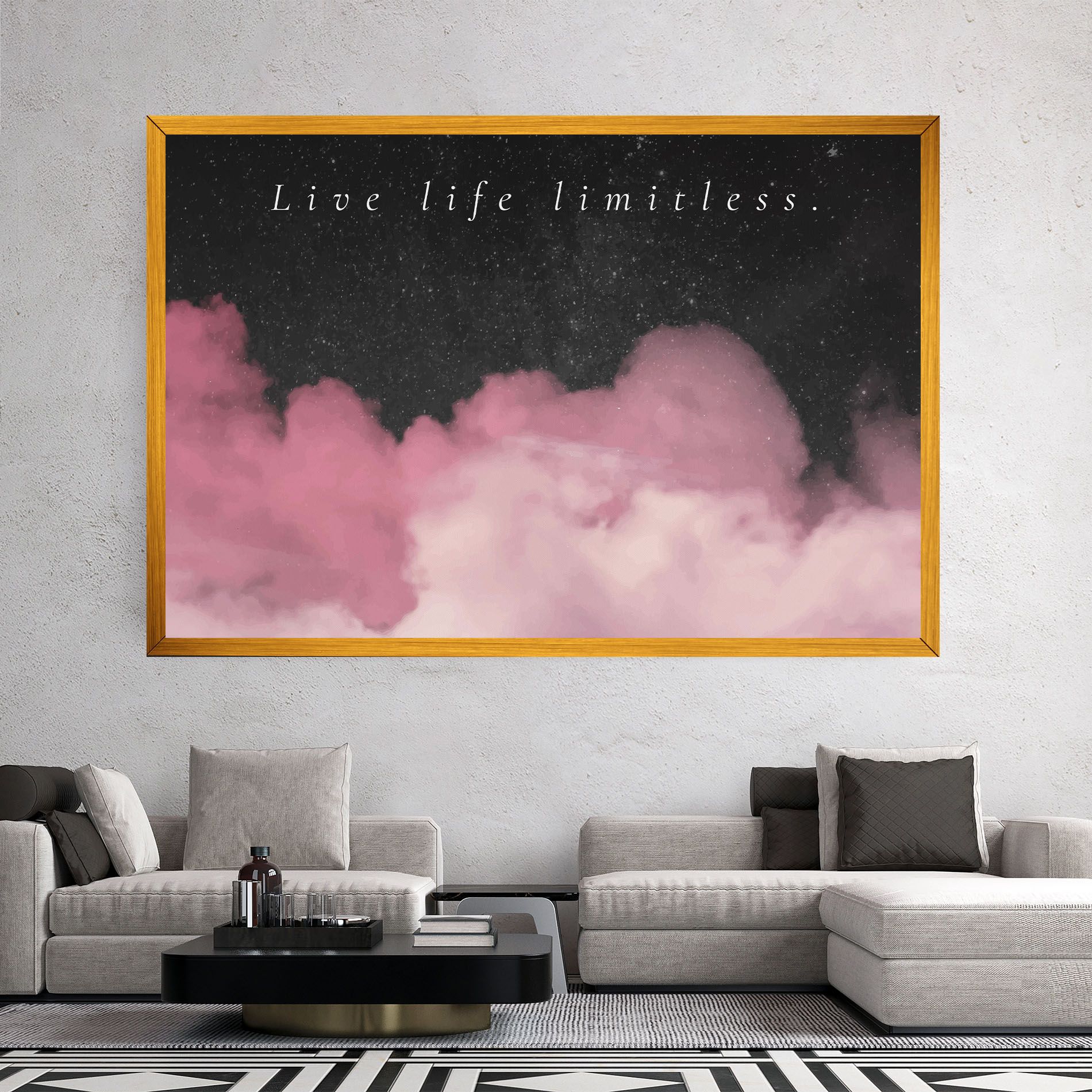 Clouds Text Pink mockup 2