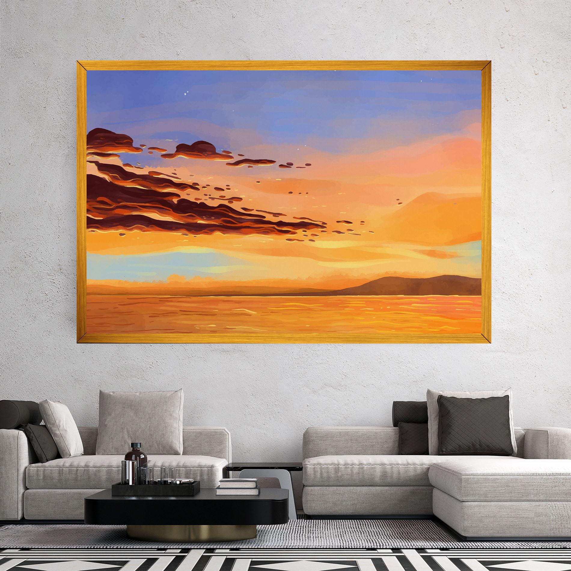 Картина на платно Dark Cloud Sunset mockup 2