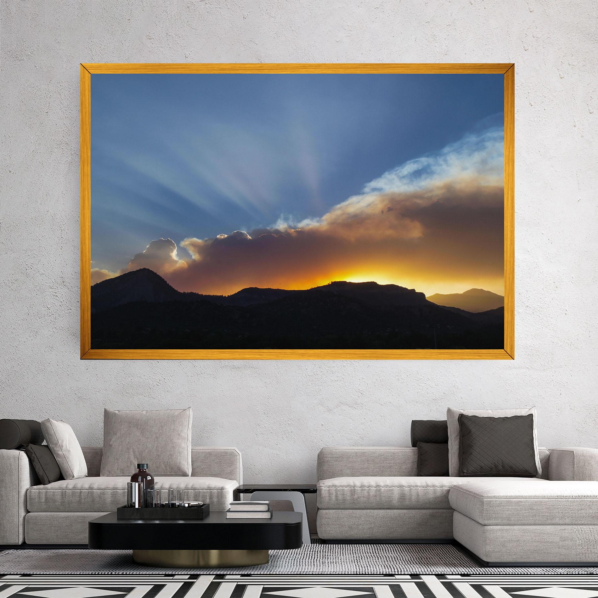 Картина на платно Mountain Silhouette Sunrise mockup 2