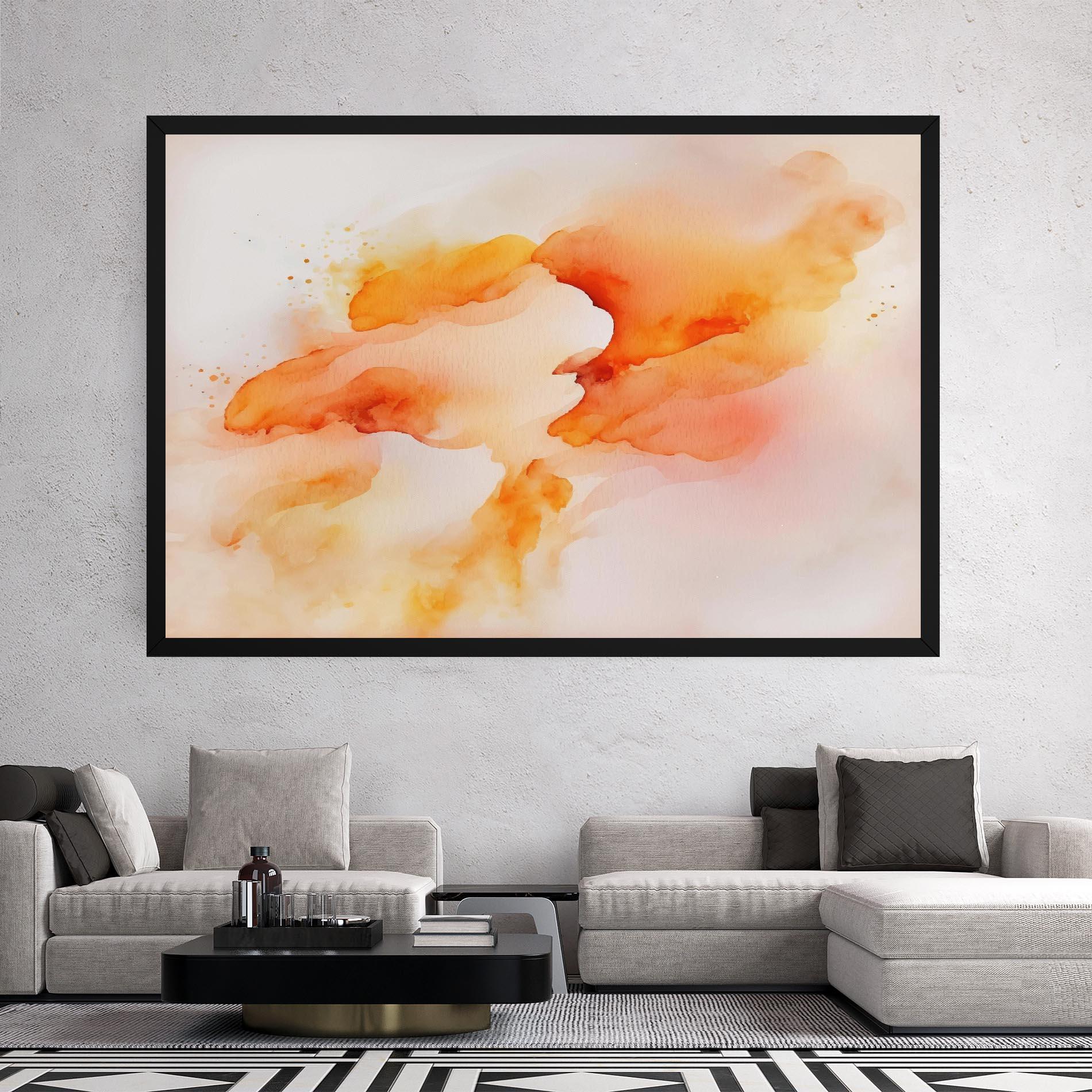 Картина на платно Abstract Orange Cloud mockup 2