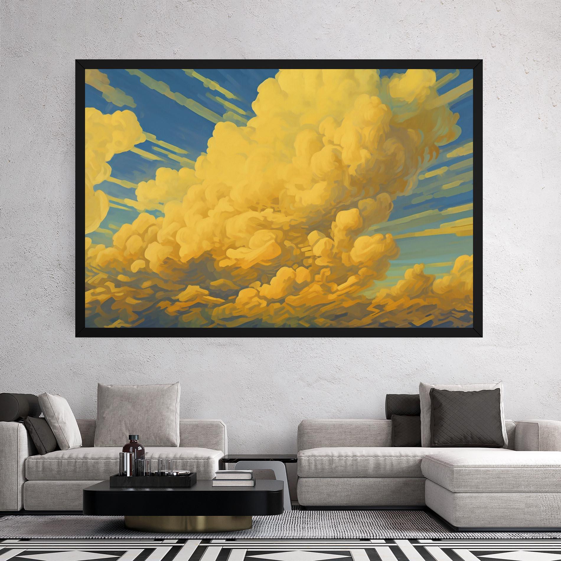 Картина на платно Big Yellow Cloud Art mockup 2