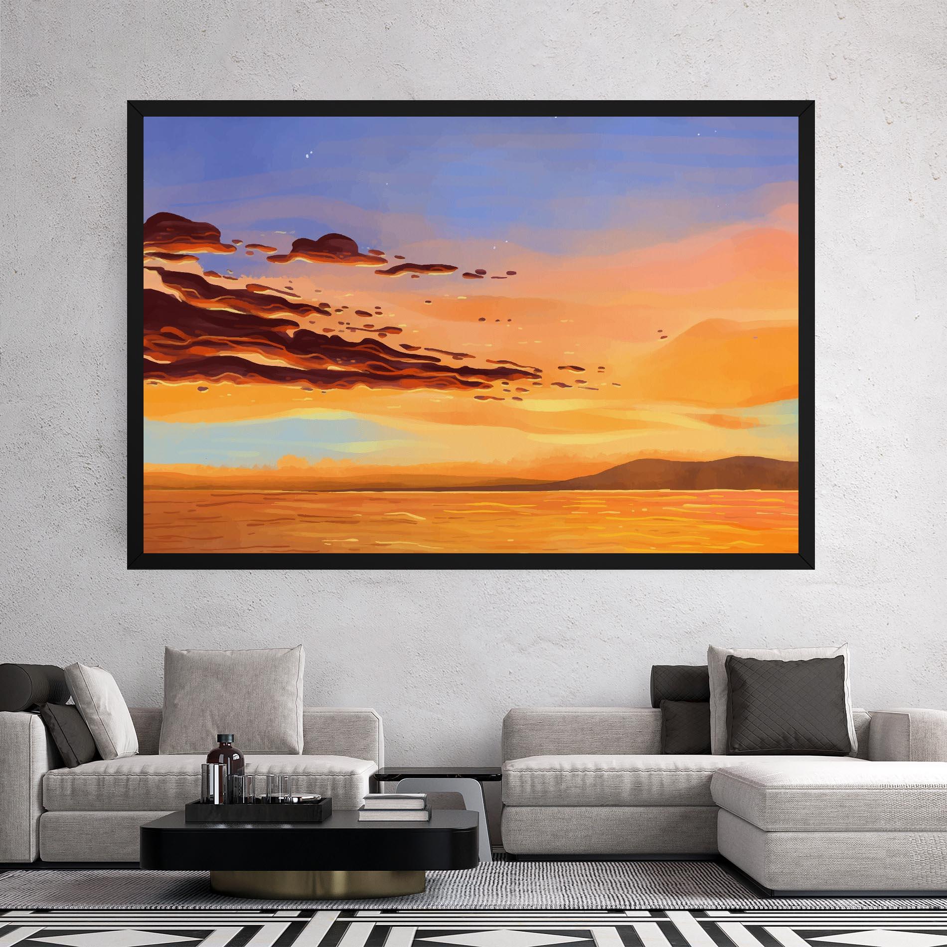 Картина на платно Dark Cloud Sunset mockup 2