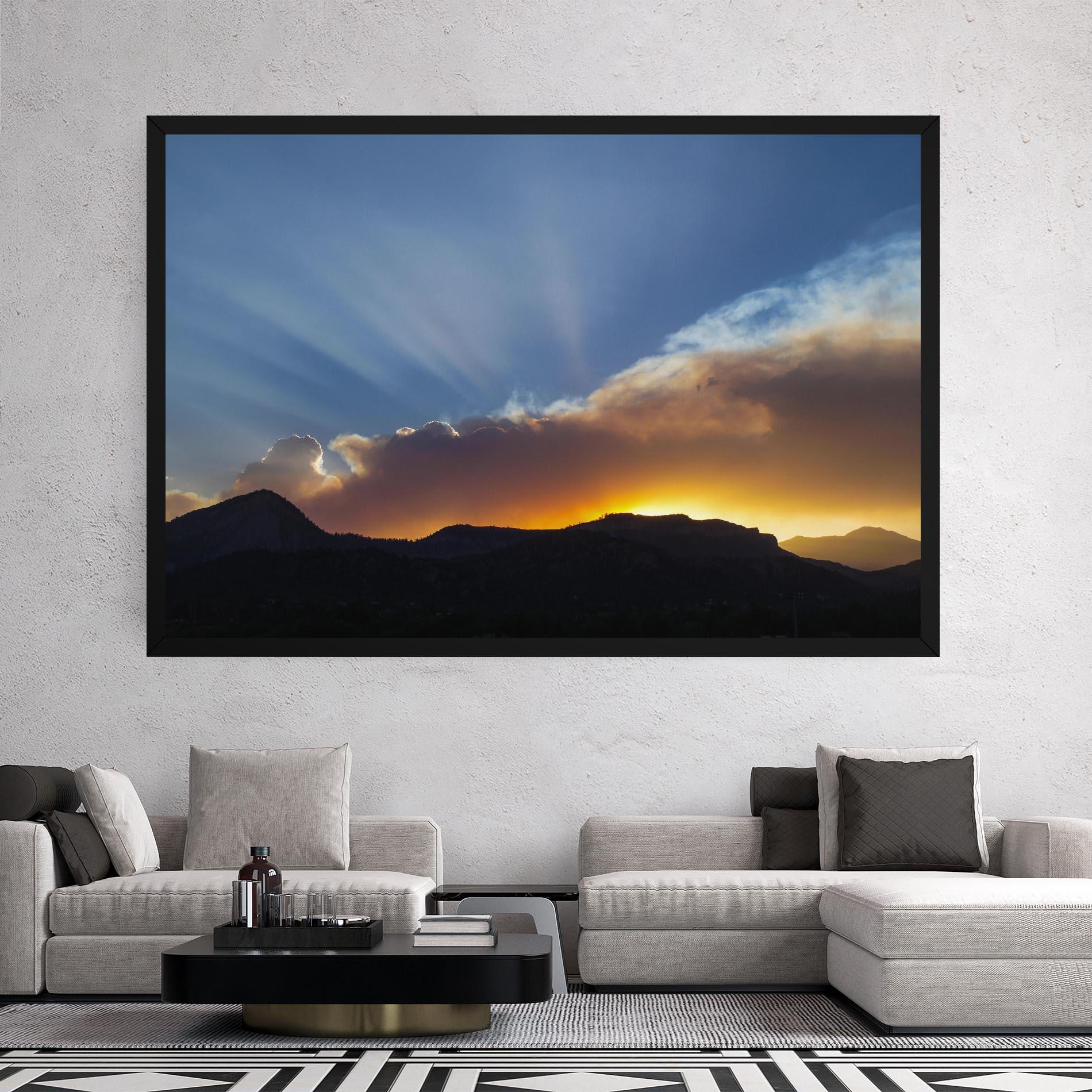 Картина на платно Mountain Silhouette Sunrise mockup 2