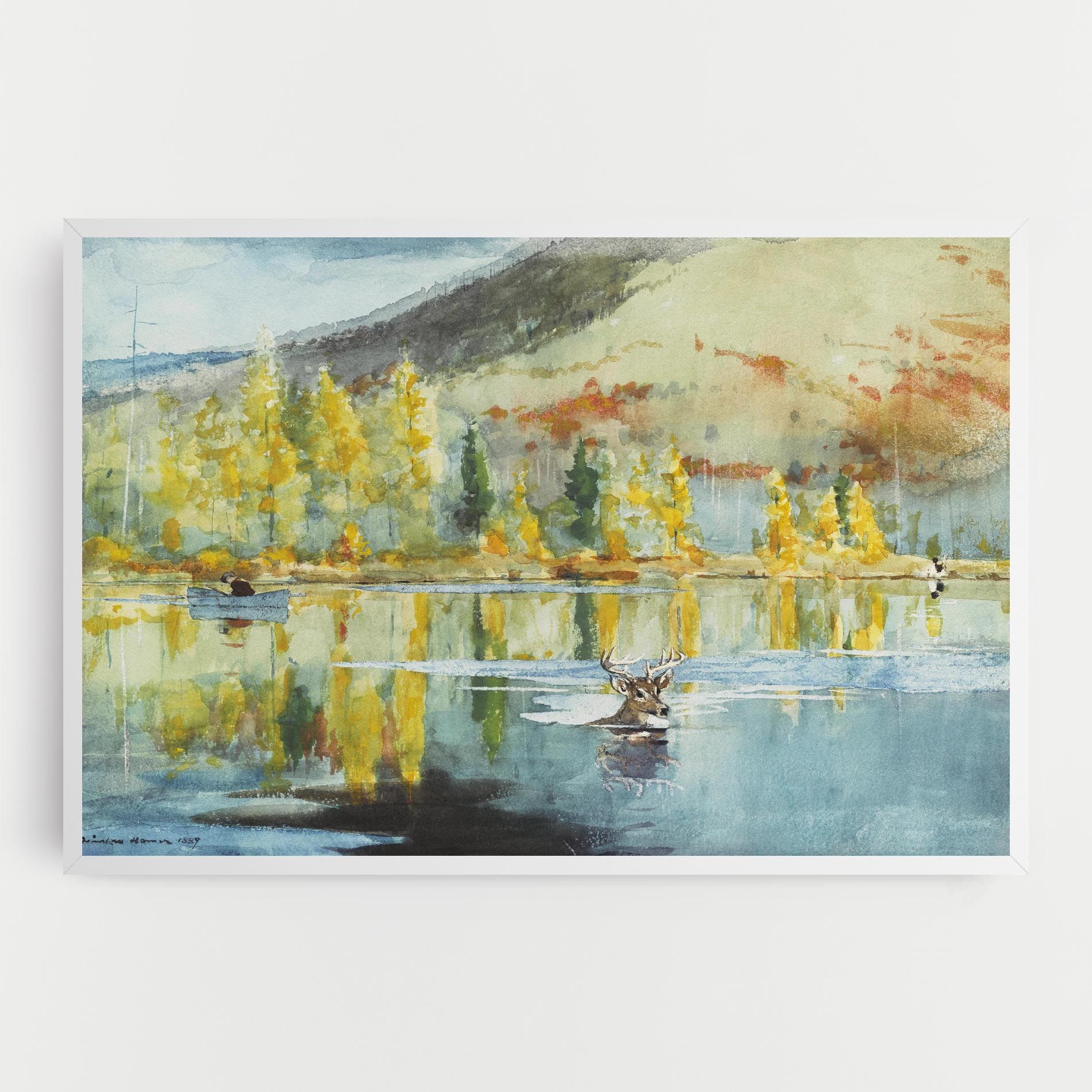 Trees Painting Lake mockup 0