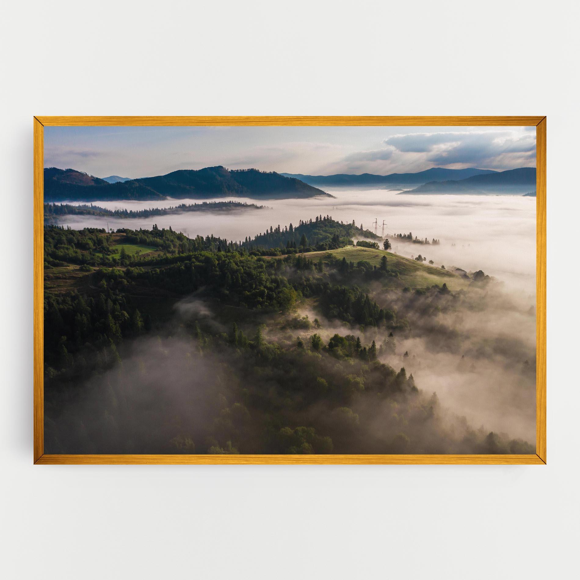 Картина на платно Foggy Forest View mockup 0