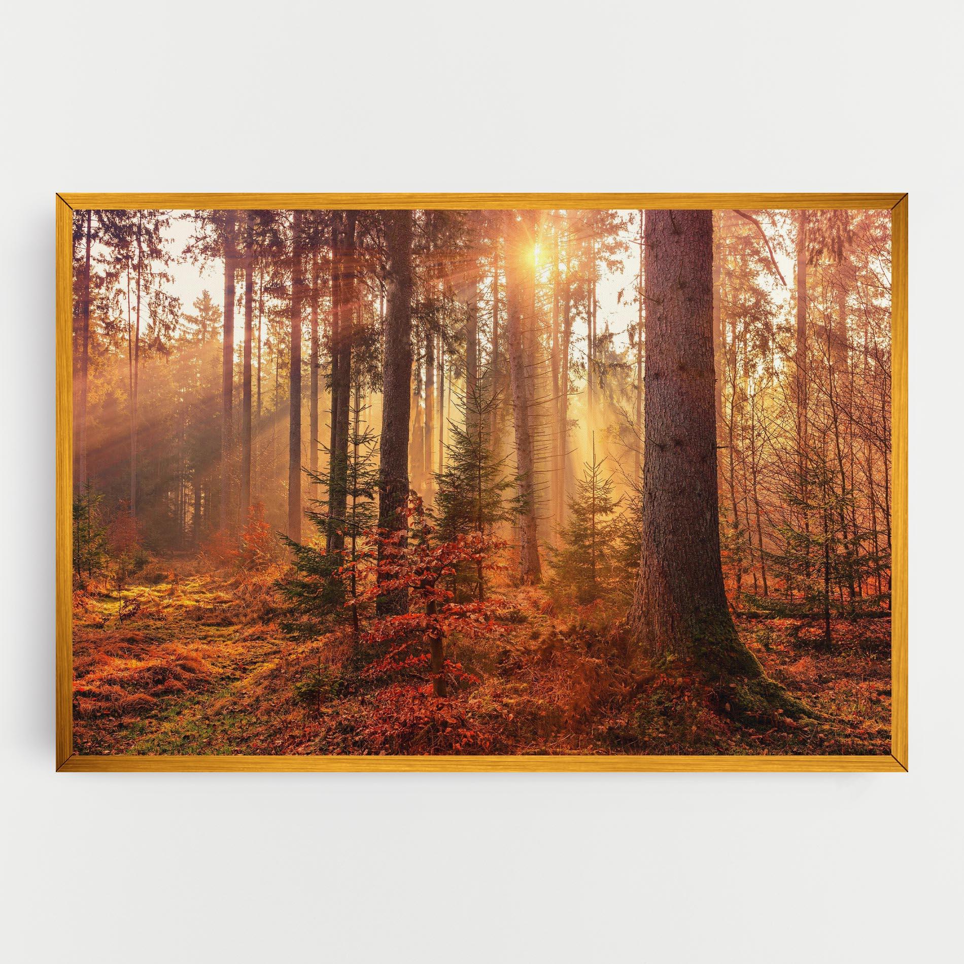 Картина на платно Orange Light Forest mockup 0