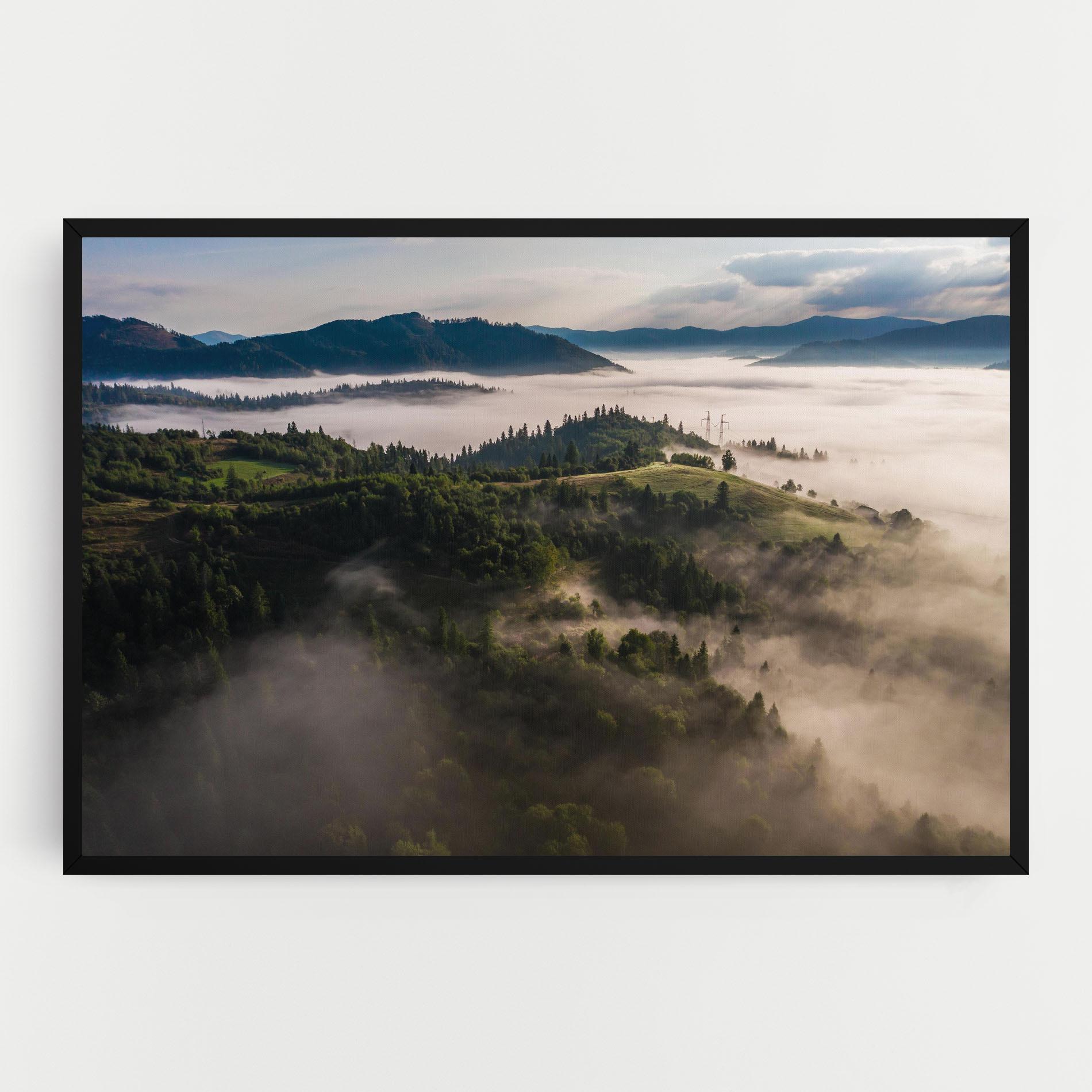 Картина на платно Foggy Forest View mockup 0