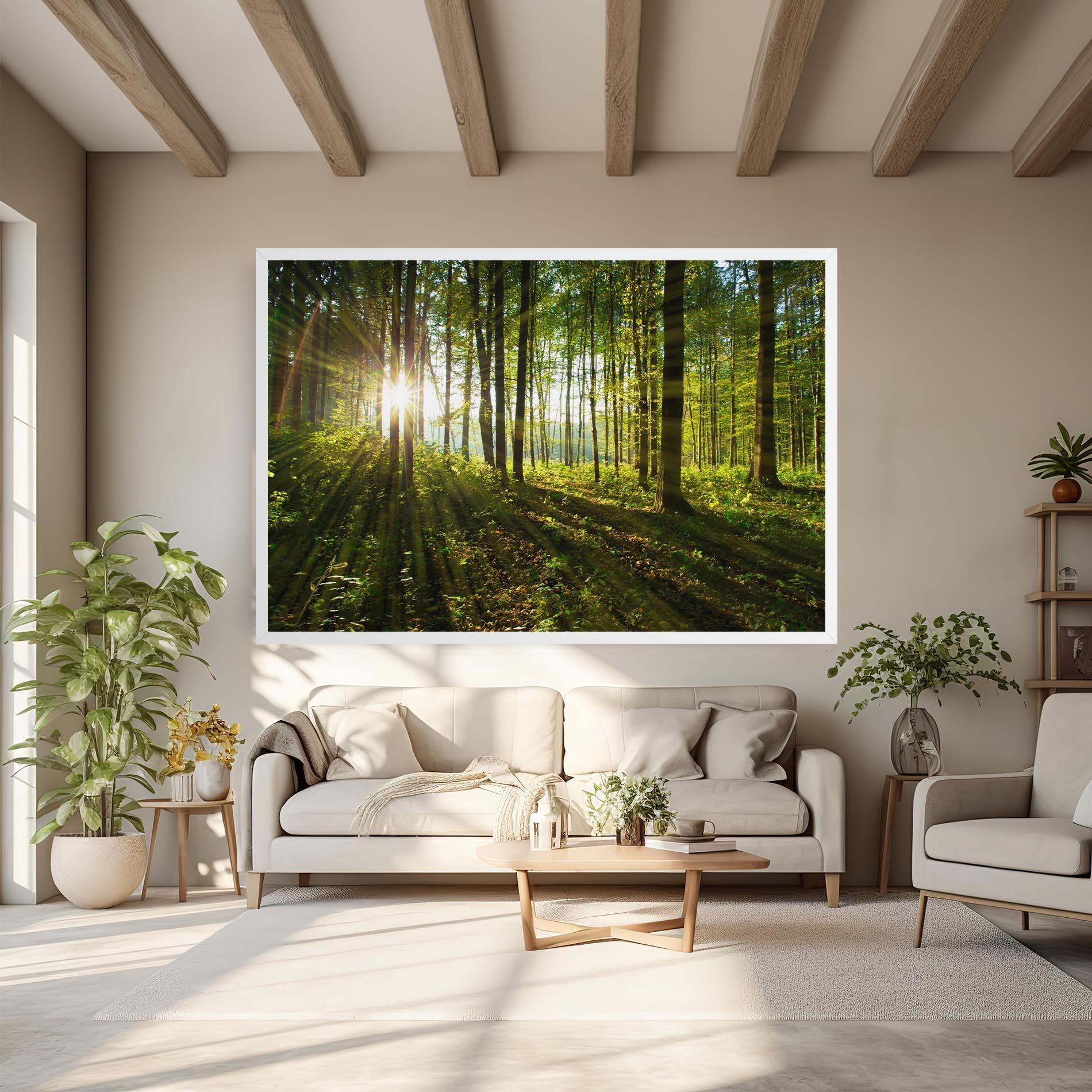 Картина на платно Green Light Forest mockup 6