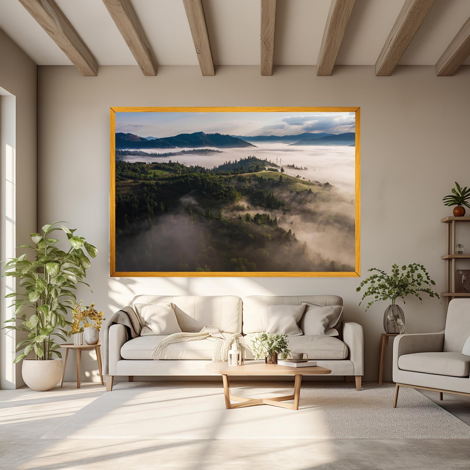 Картина на платно Foggy Forest View mockup 6