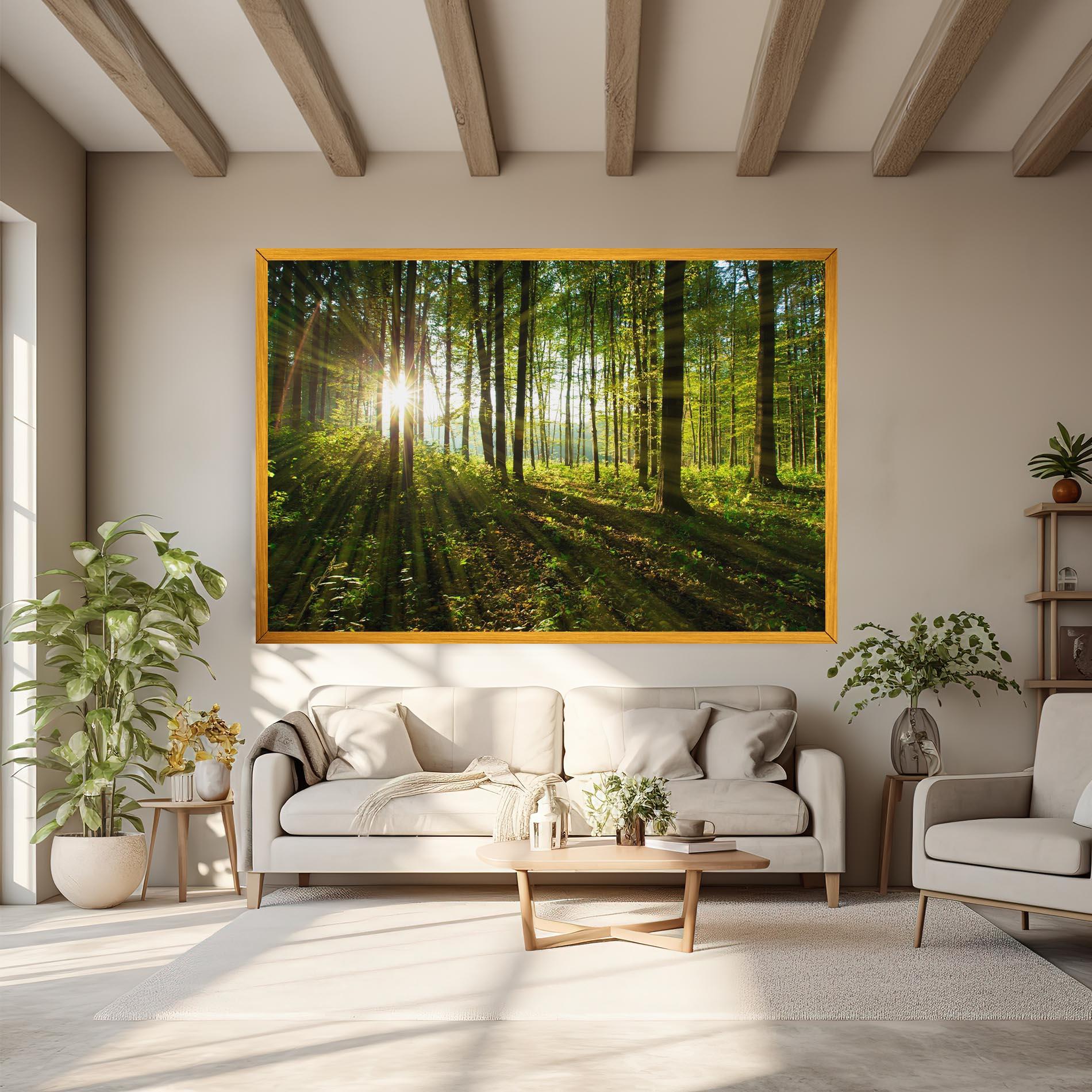 Картина на платно Green Light Forest mockup 6