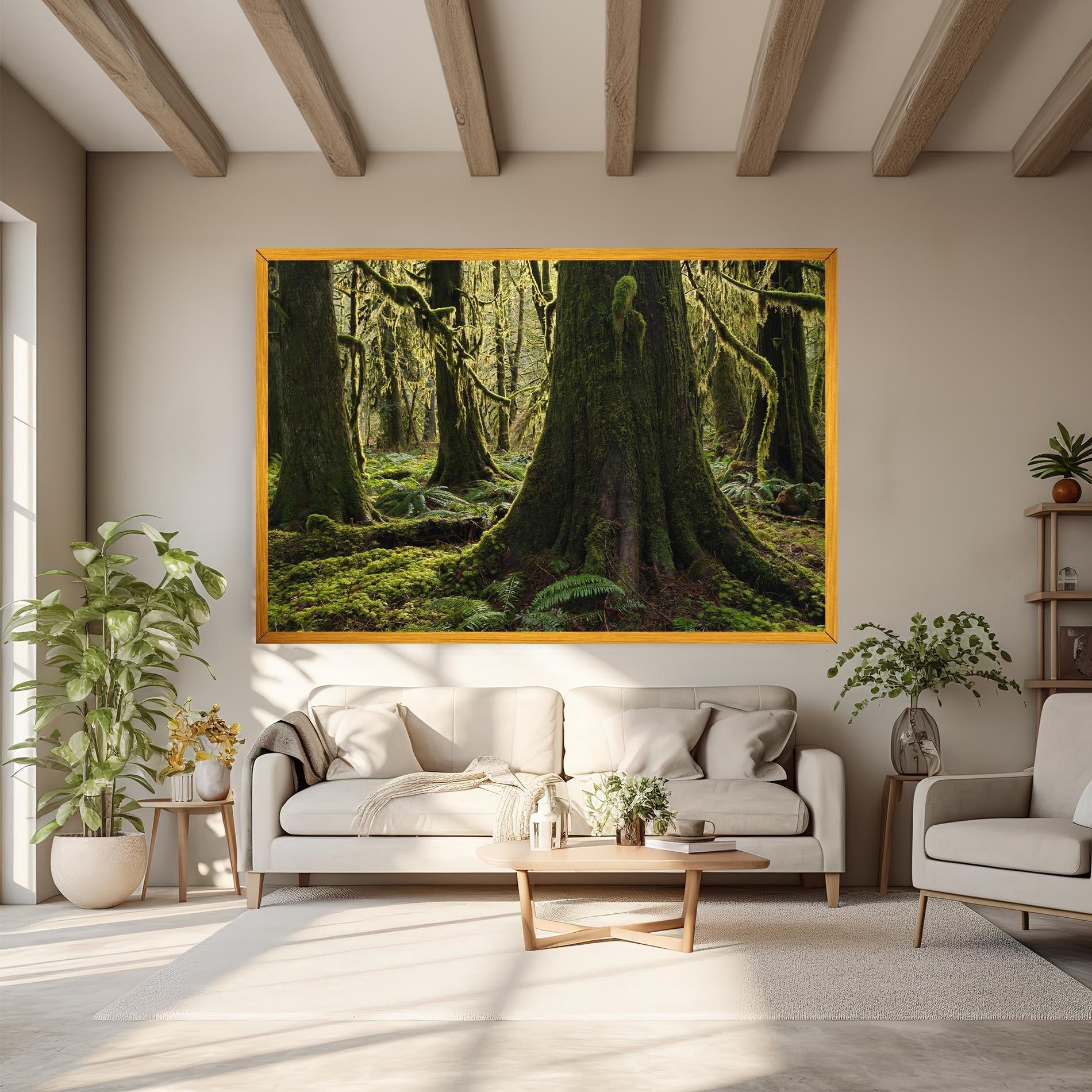 Картина на платно Green Moss Forest mockup 6