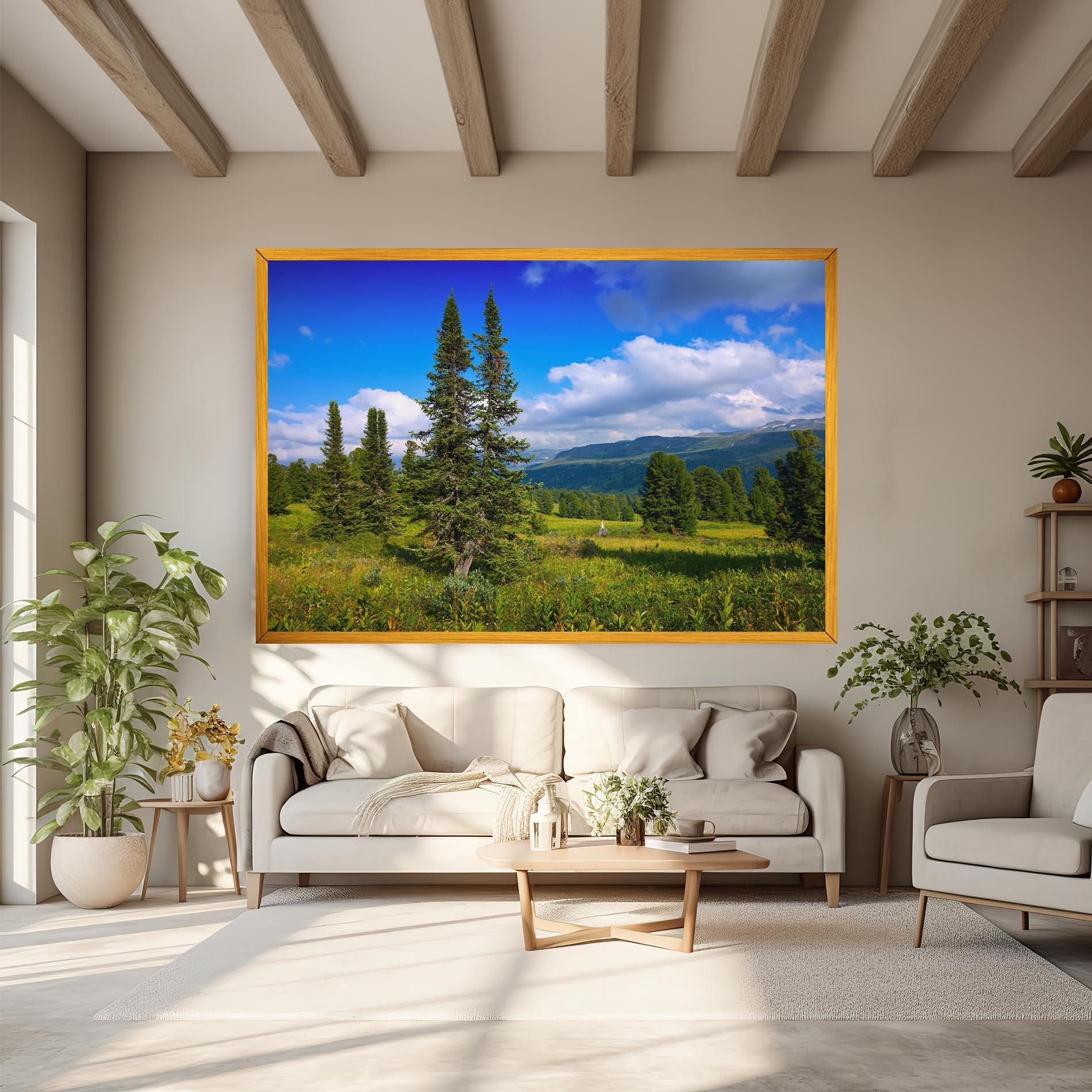 Картина на платно Morning Sunny Field mockup 6