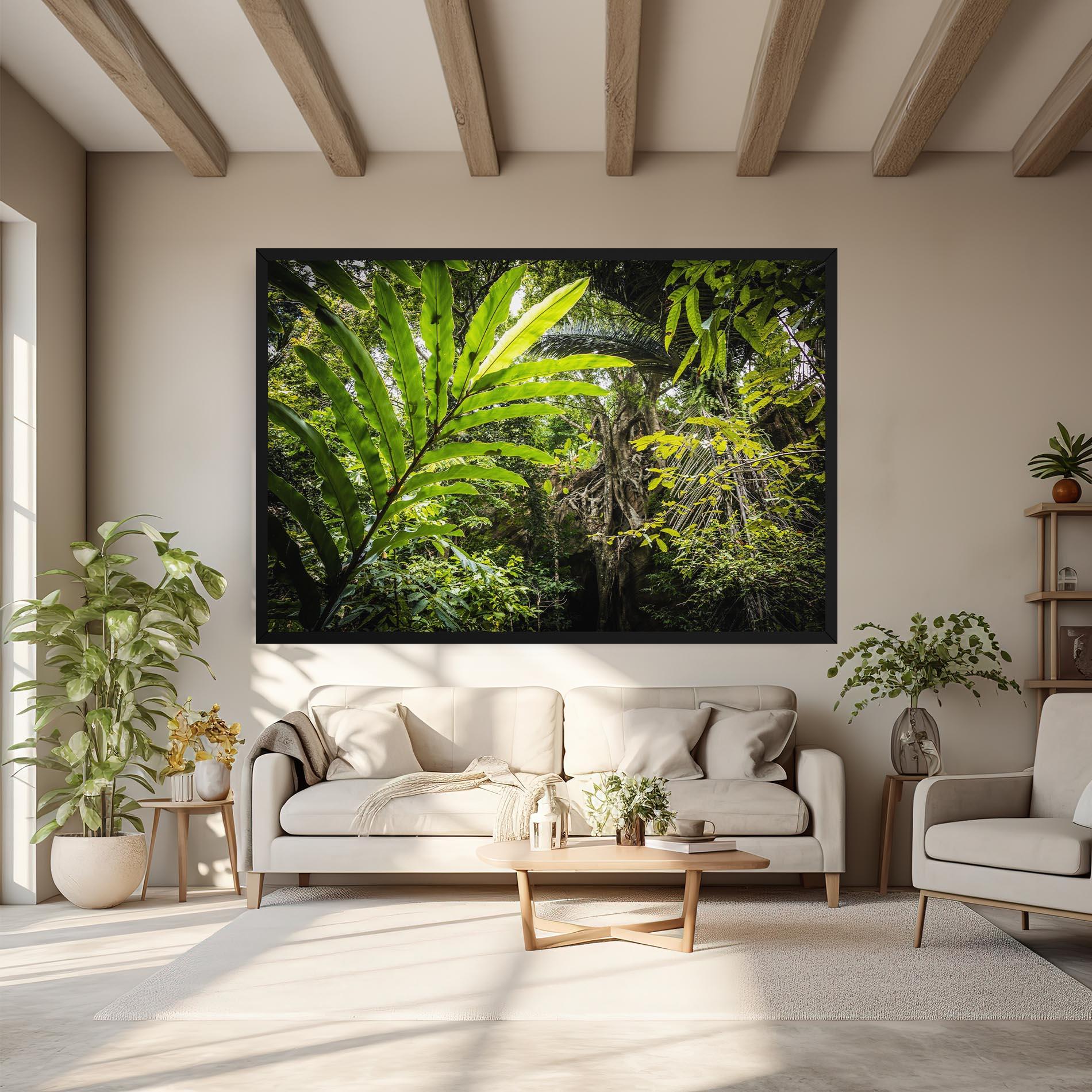 Картина на платно Big Leaf Forest mockup 6