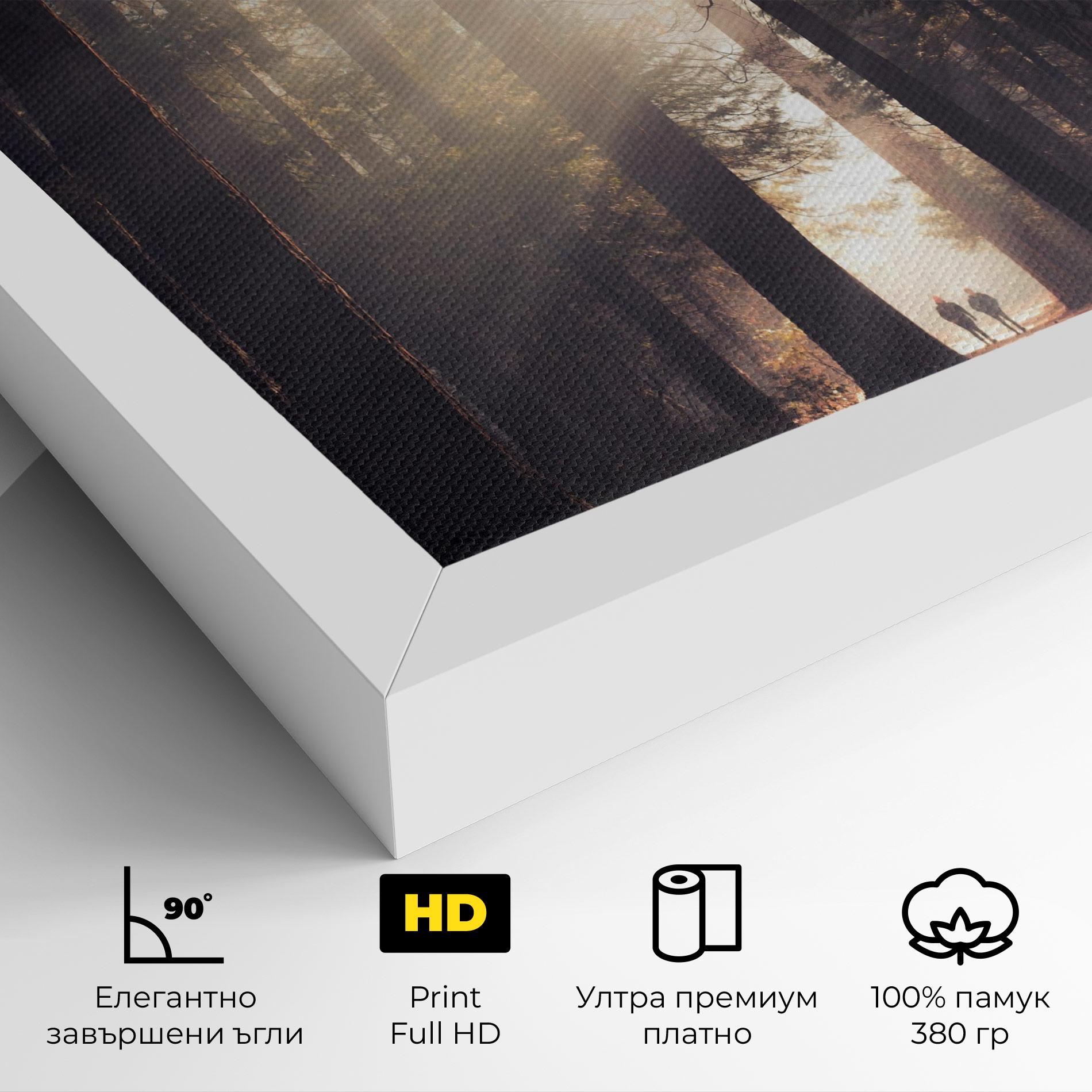 Картина на платно Foggy Couple Forest mockup 4