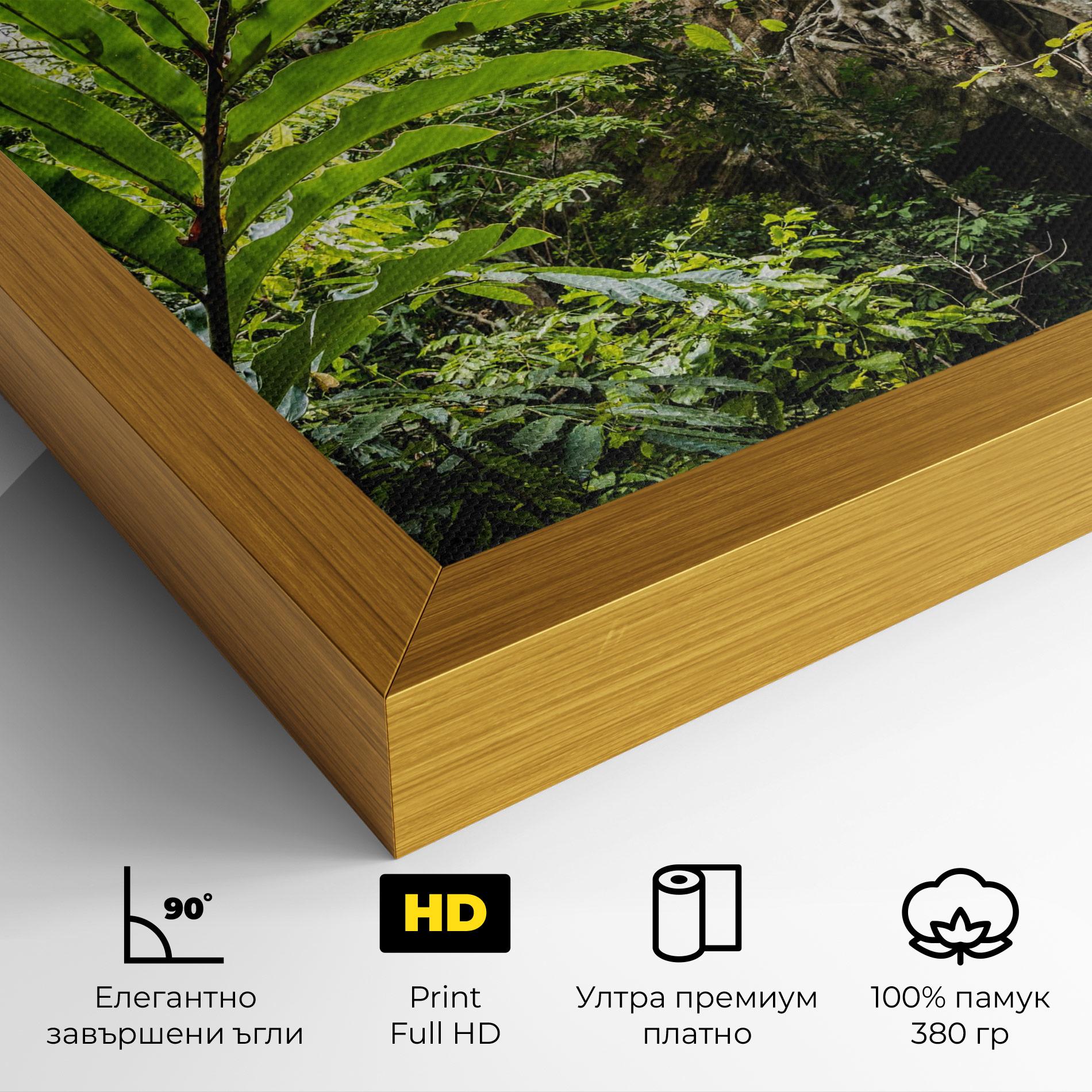 Картина на платно Big Leaf Forest mockup 4