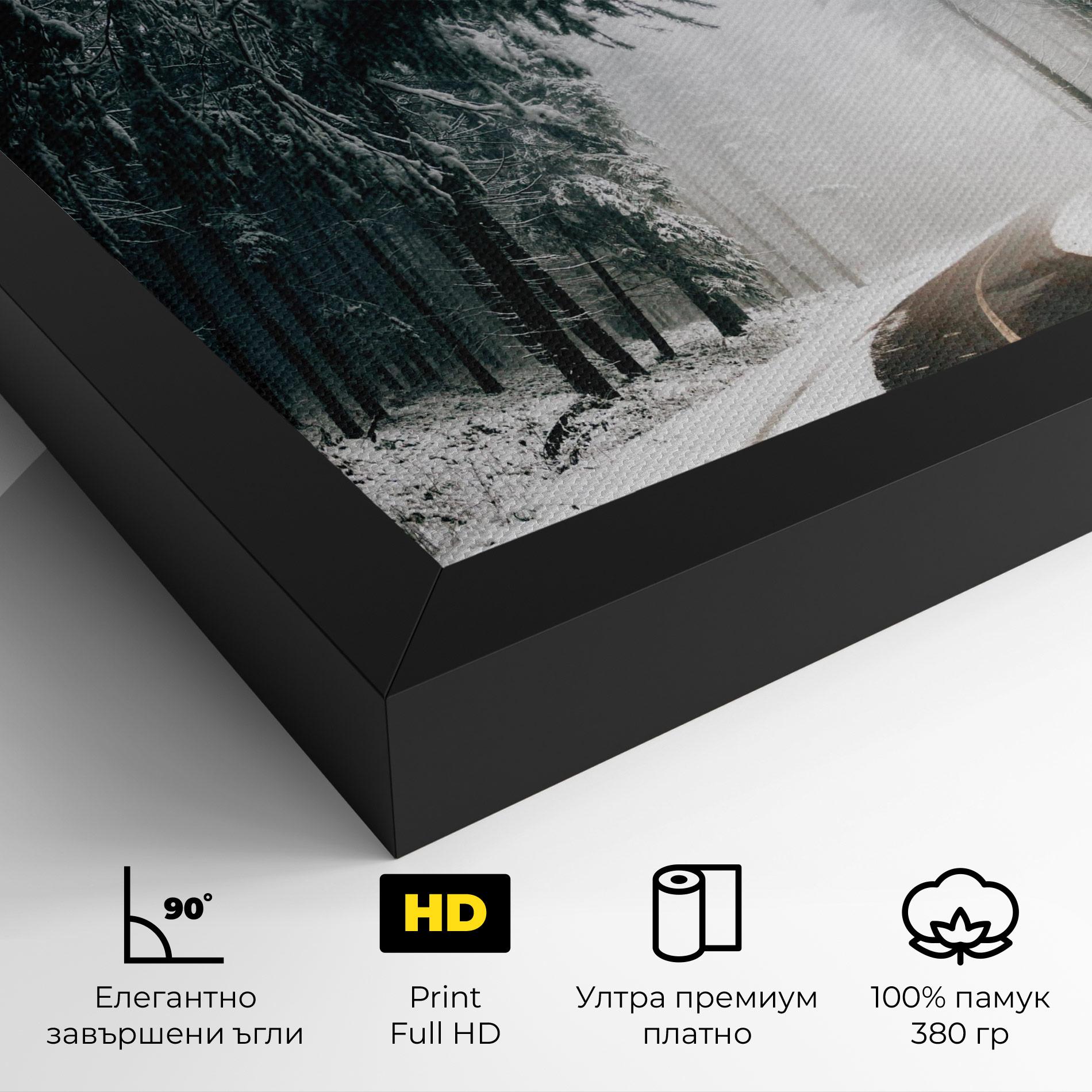 Картина на платно Snow Road Dorest mockup 4