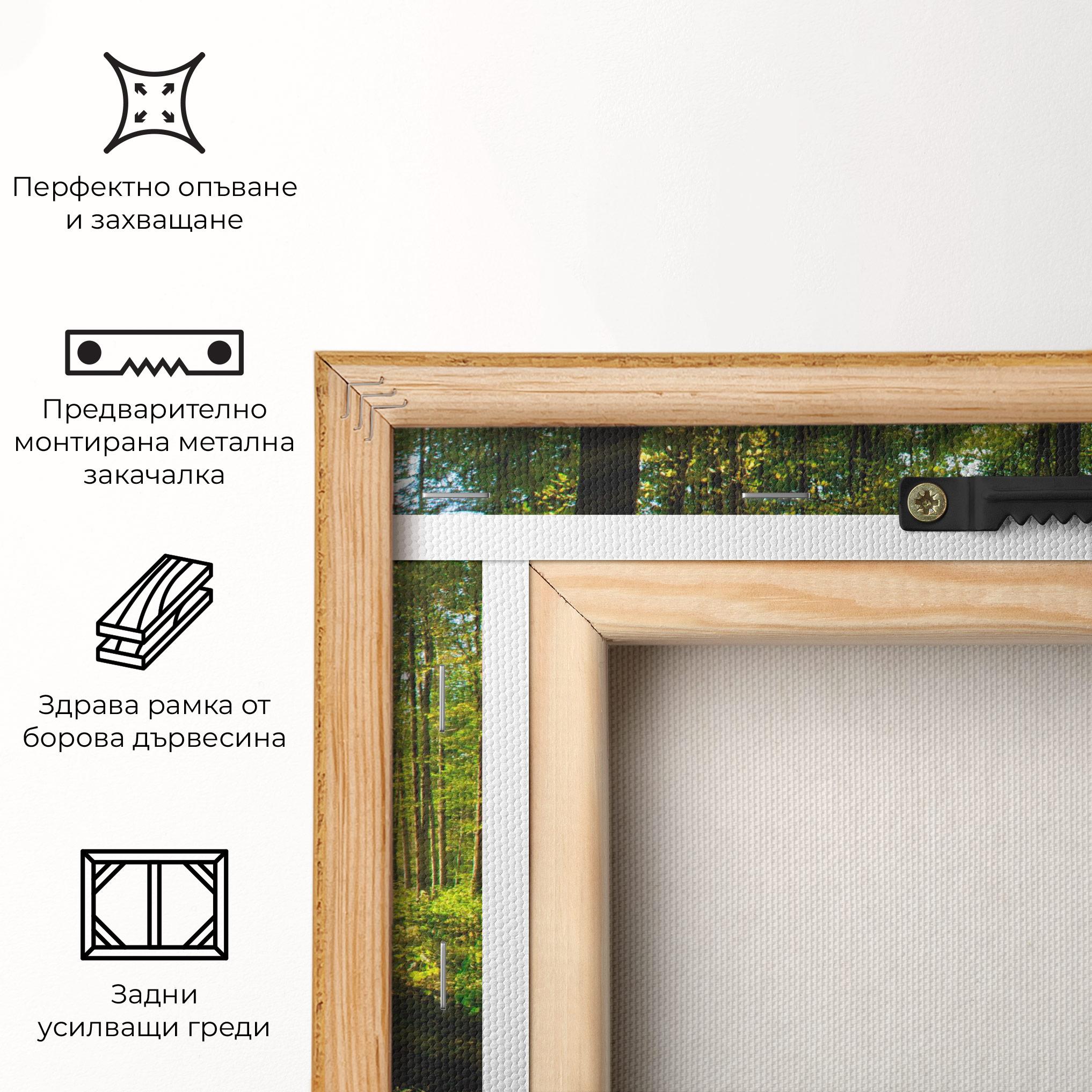 Картина на платно Green Light Forest mockup 5