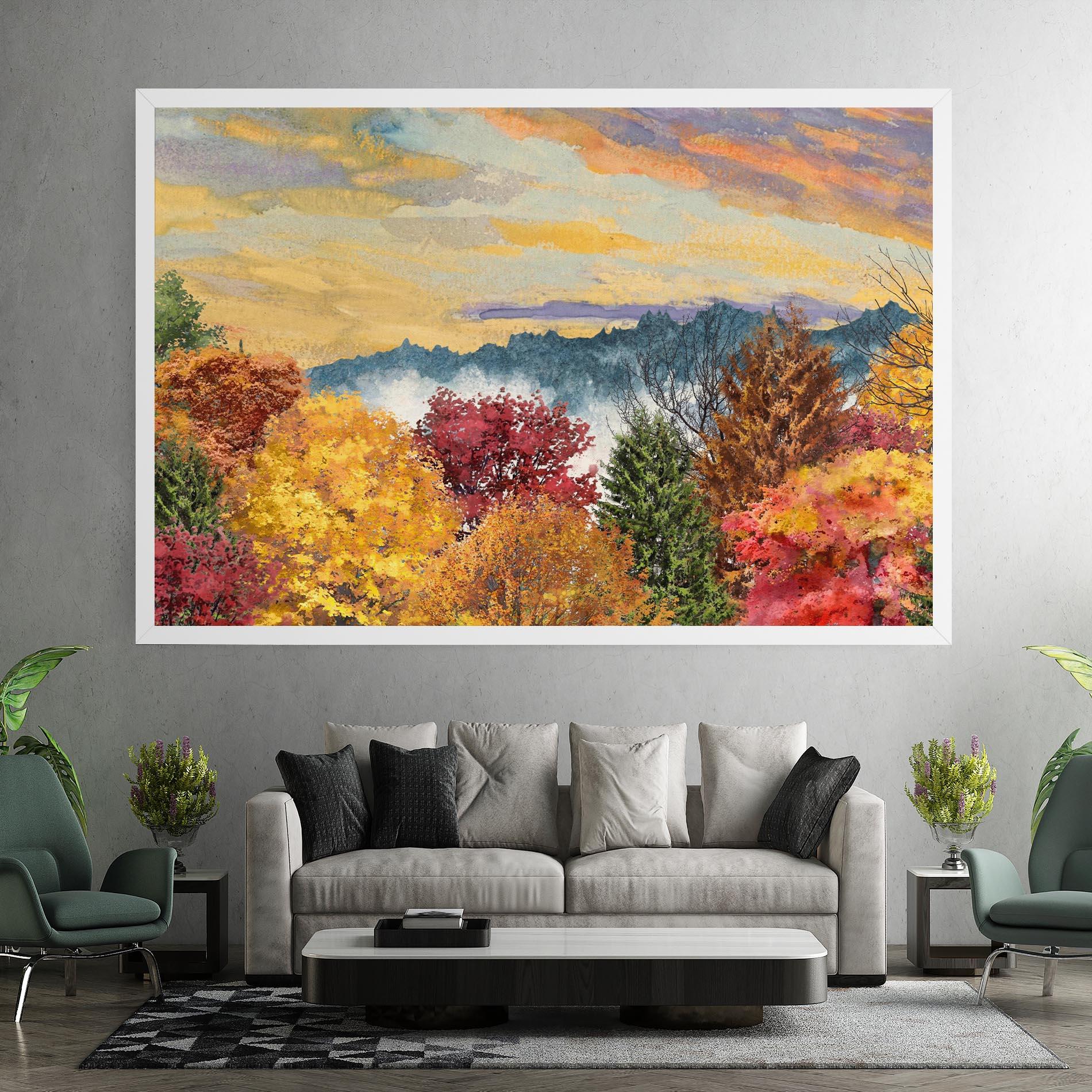 Картина на платно Mix Color Trees mockup 7