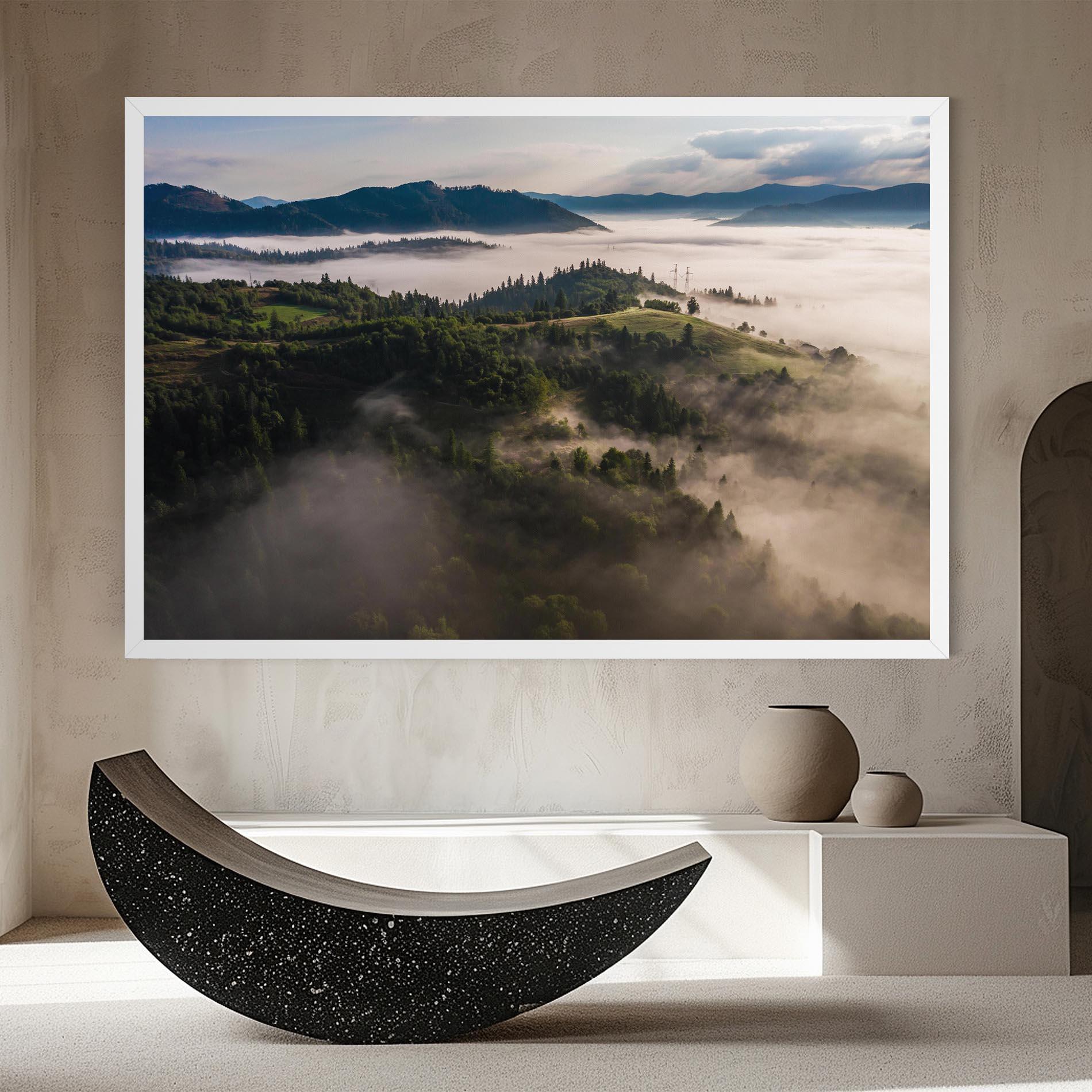 Картина на платно Foggy Forest View mockup 8