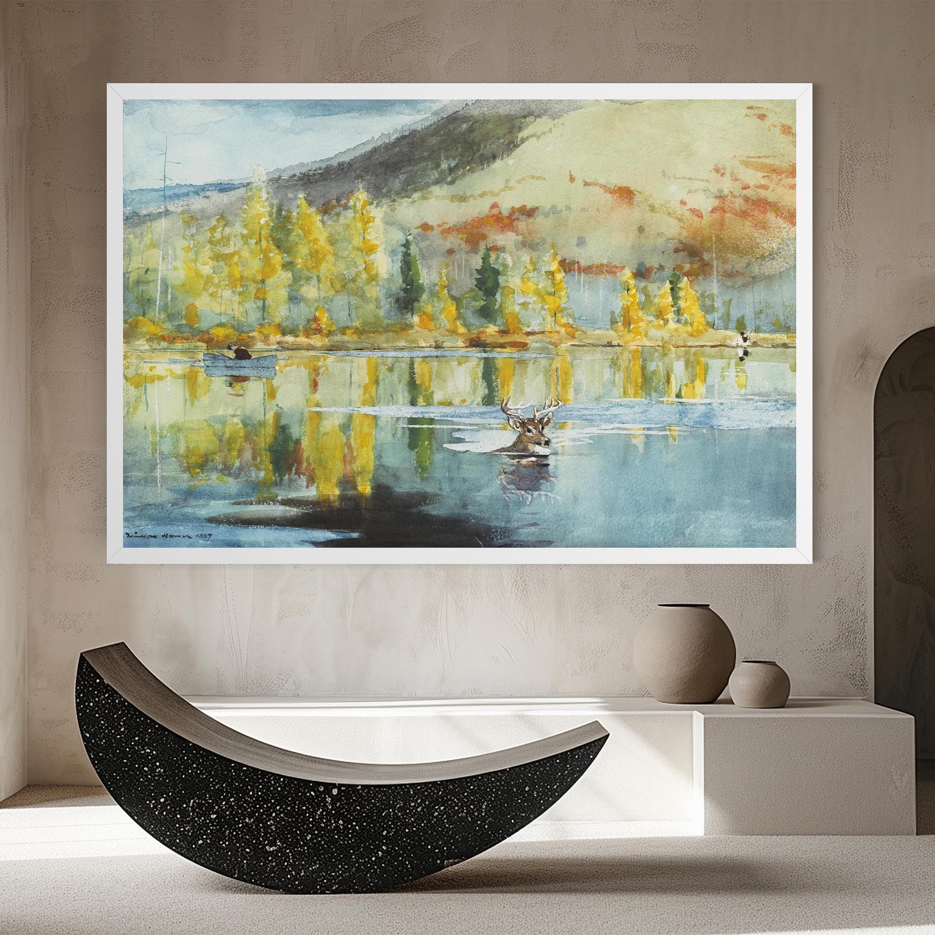 Trees Painting Lake mockup 8