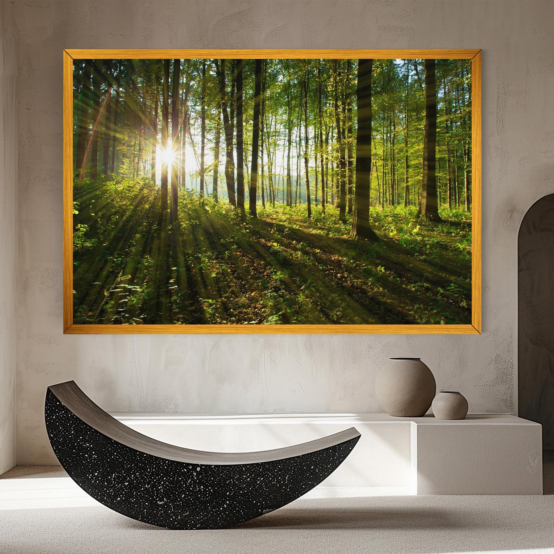 Картина на платно Green Light Forest mockup 8