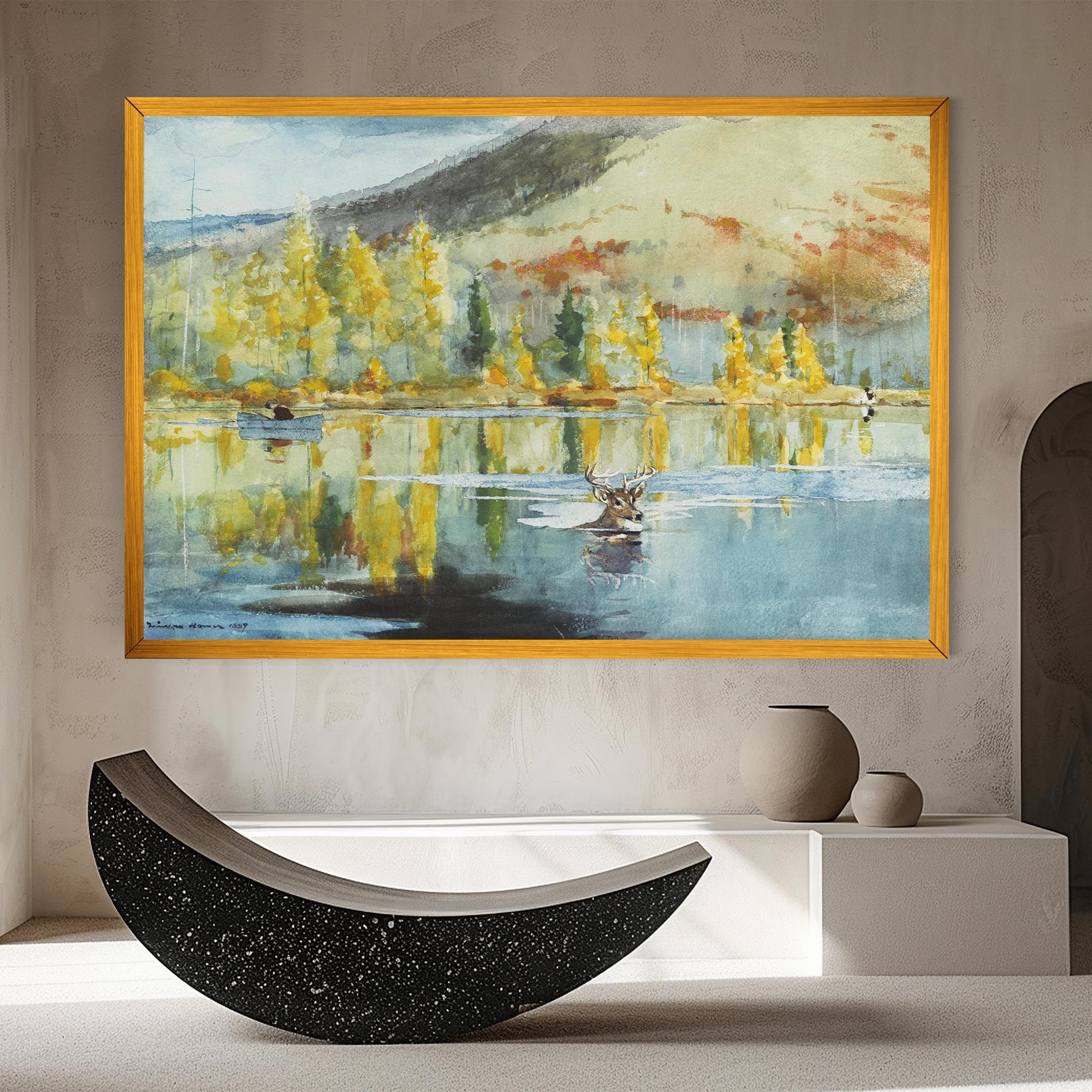 Trees Painting Lake mockup 8