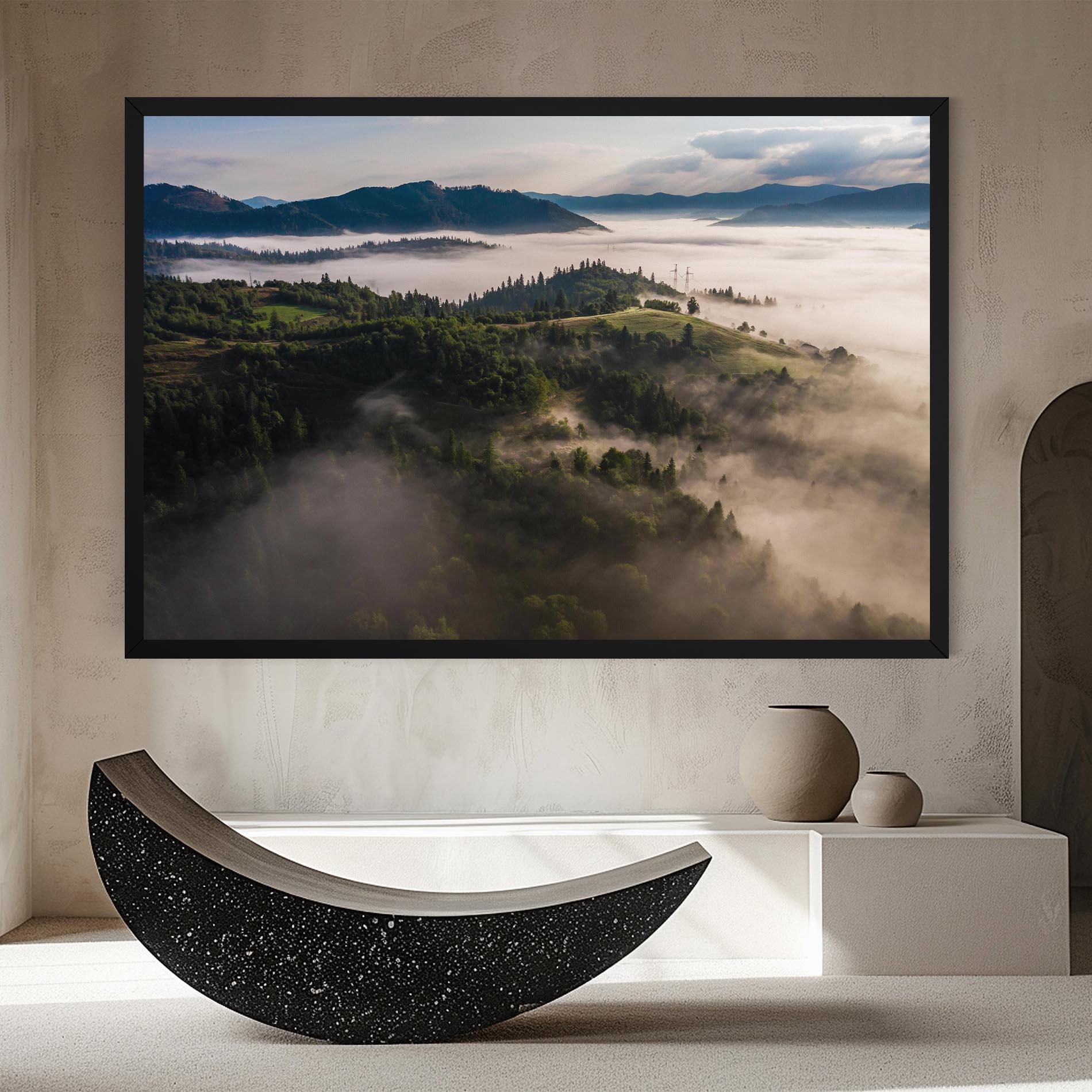 Картина на платно Foggy Forest View mockup 8