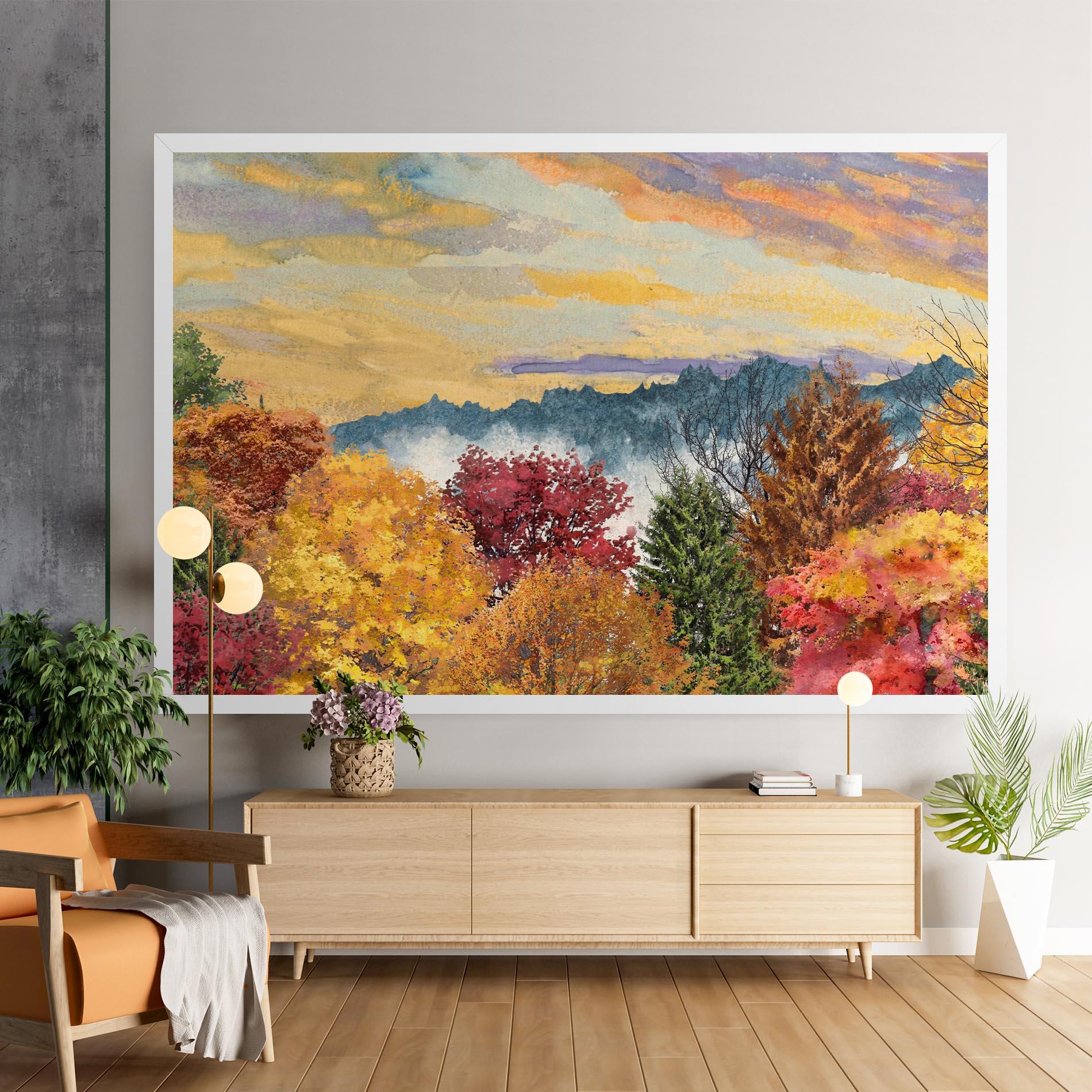 Картина на платно Mix Color Trees mockup 9