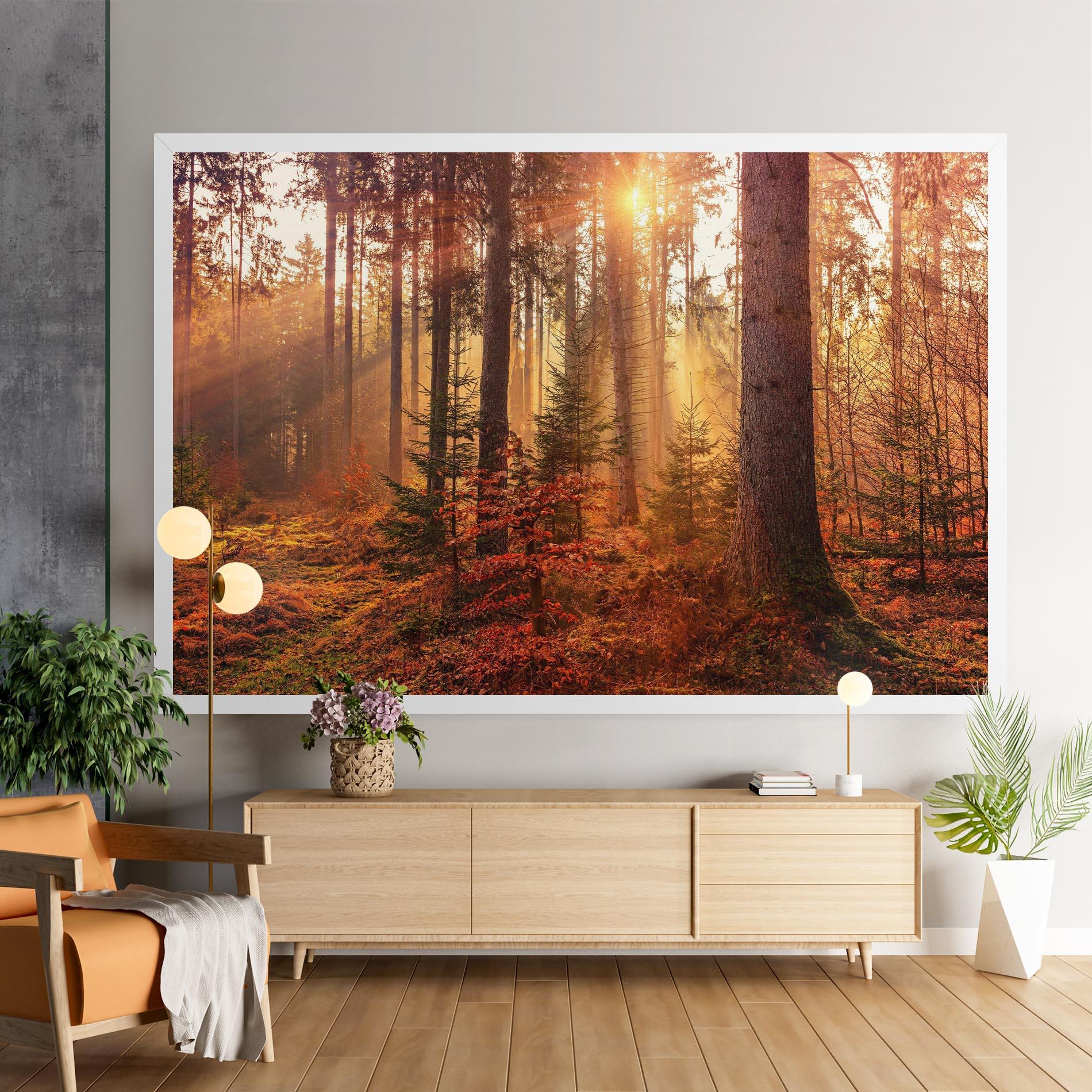 Картина на платно Orange Light Forest mockup 9