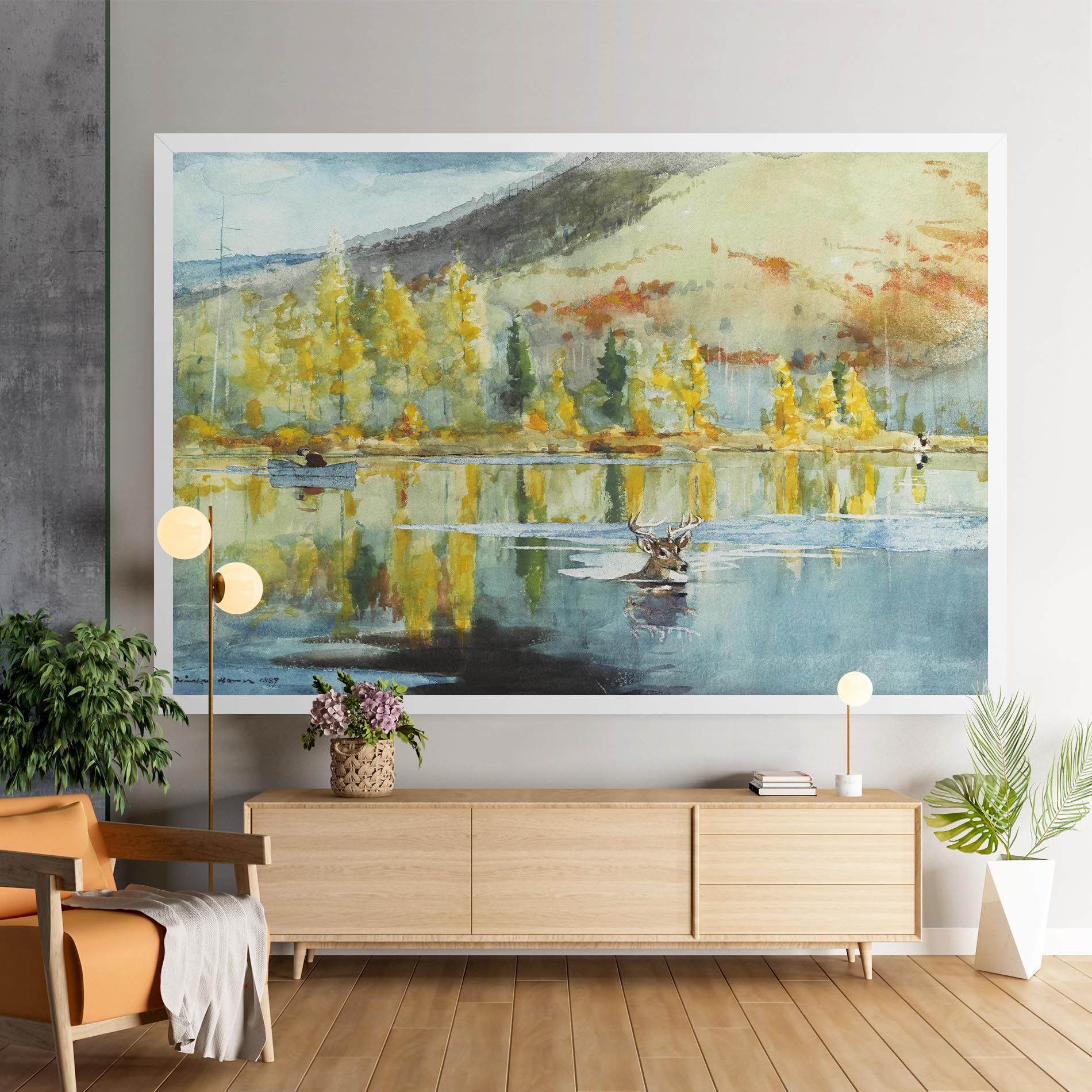 Trees Painting Lake mockup 9