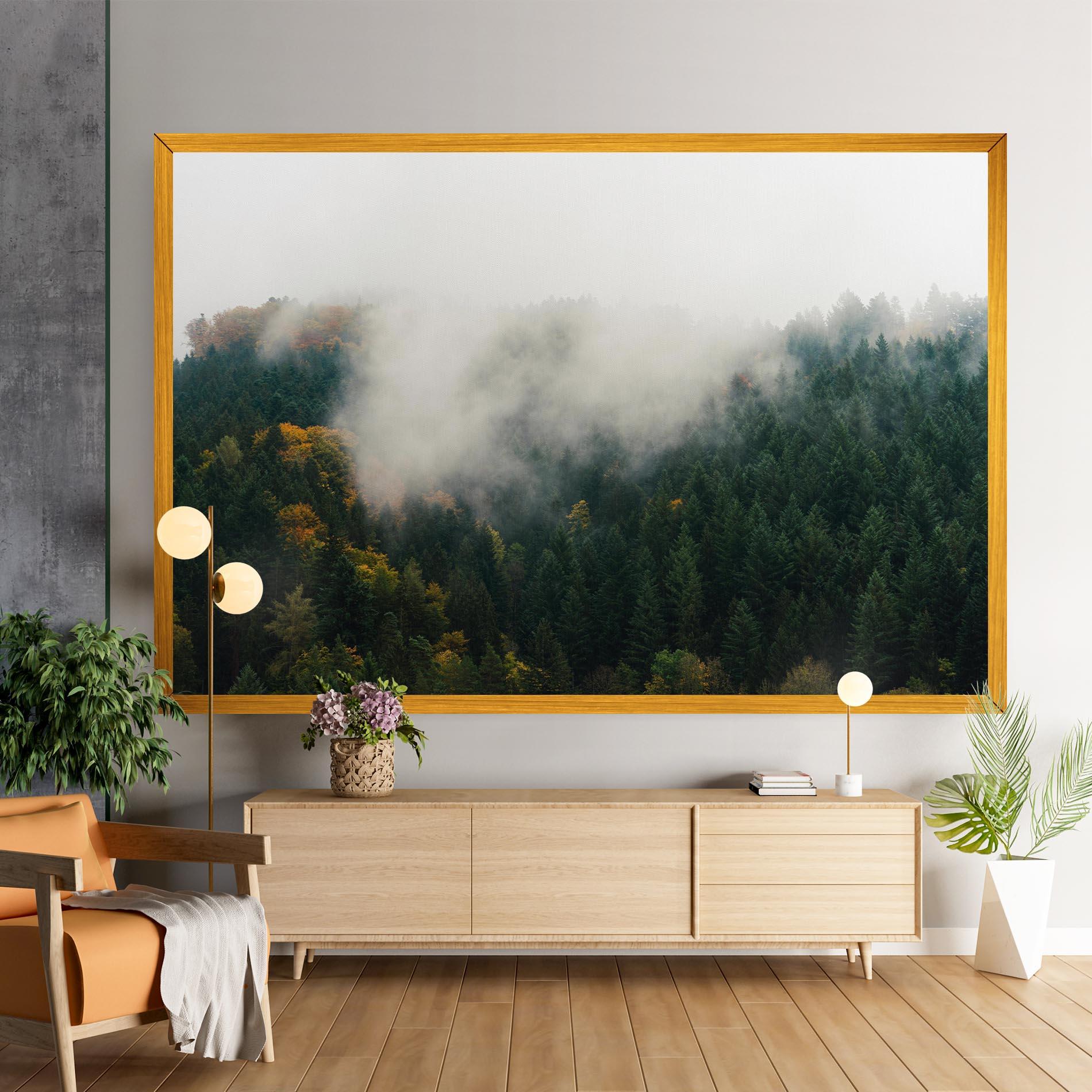 Картина на платно Foggy Tree Forest mockup 9