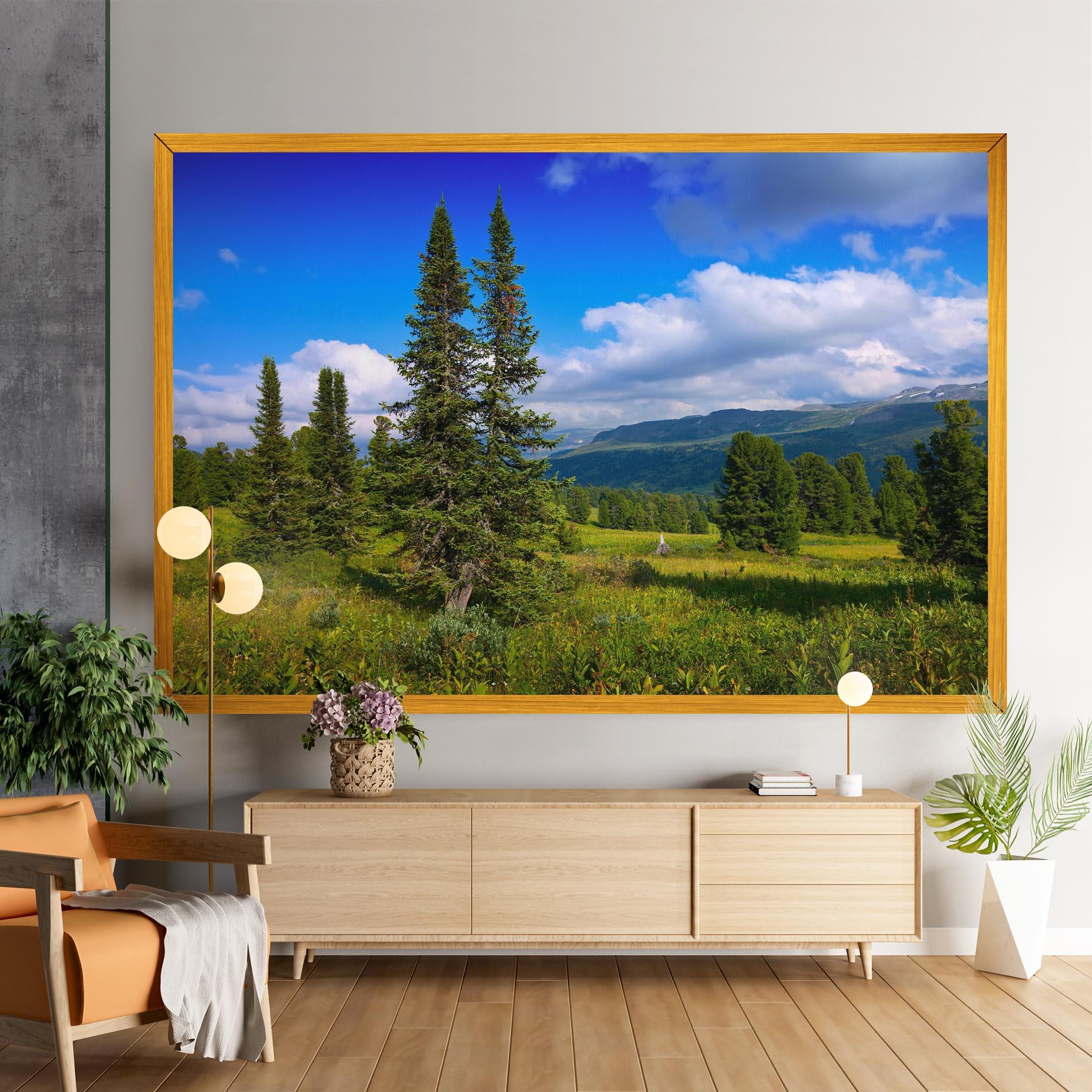 Картина на платно Morning Sunny Field mockup 9