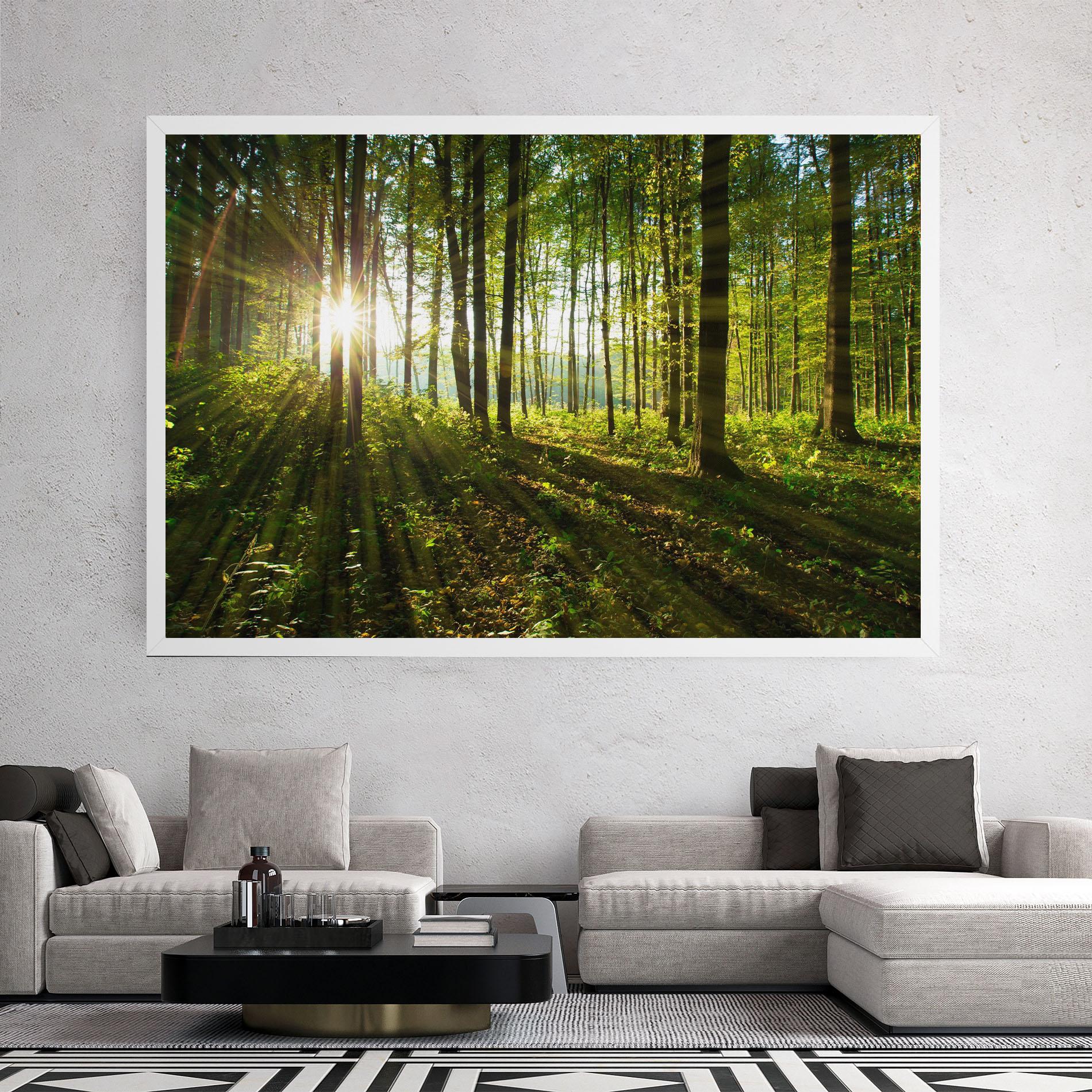 Картина на платно Green Light Forest mockup 2